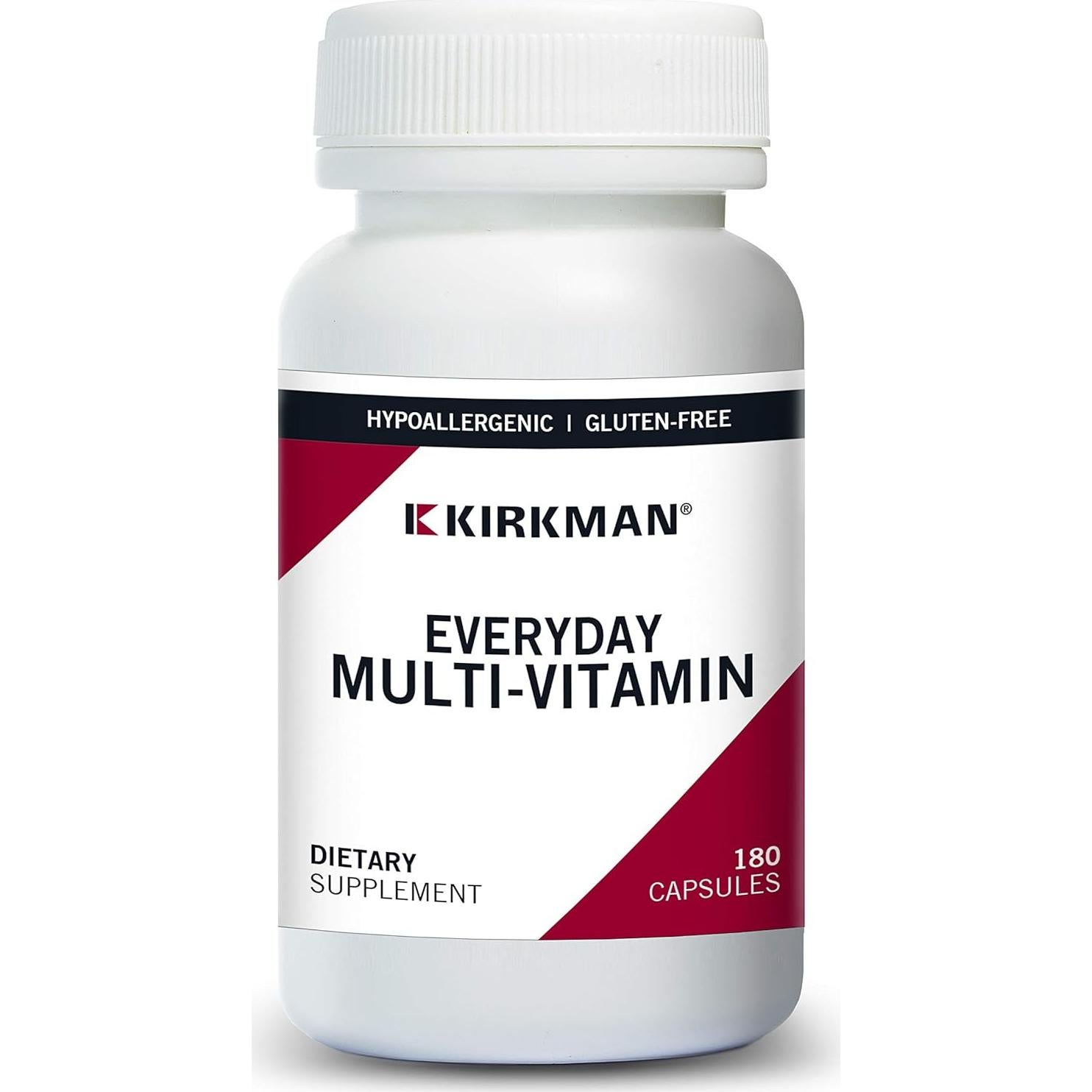 Multivitamínico Diario Kirkman - 180 Cápsulas - Hipoalergénico