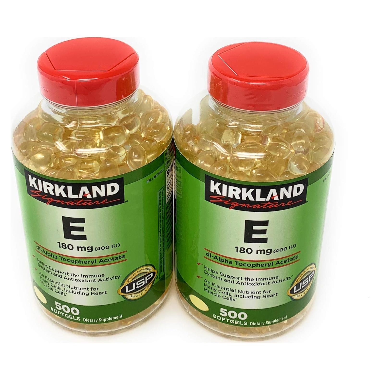 Vitamina E 400 IU Kirkland Signature 500 Softgels Paquete de 2