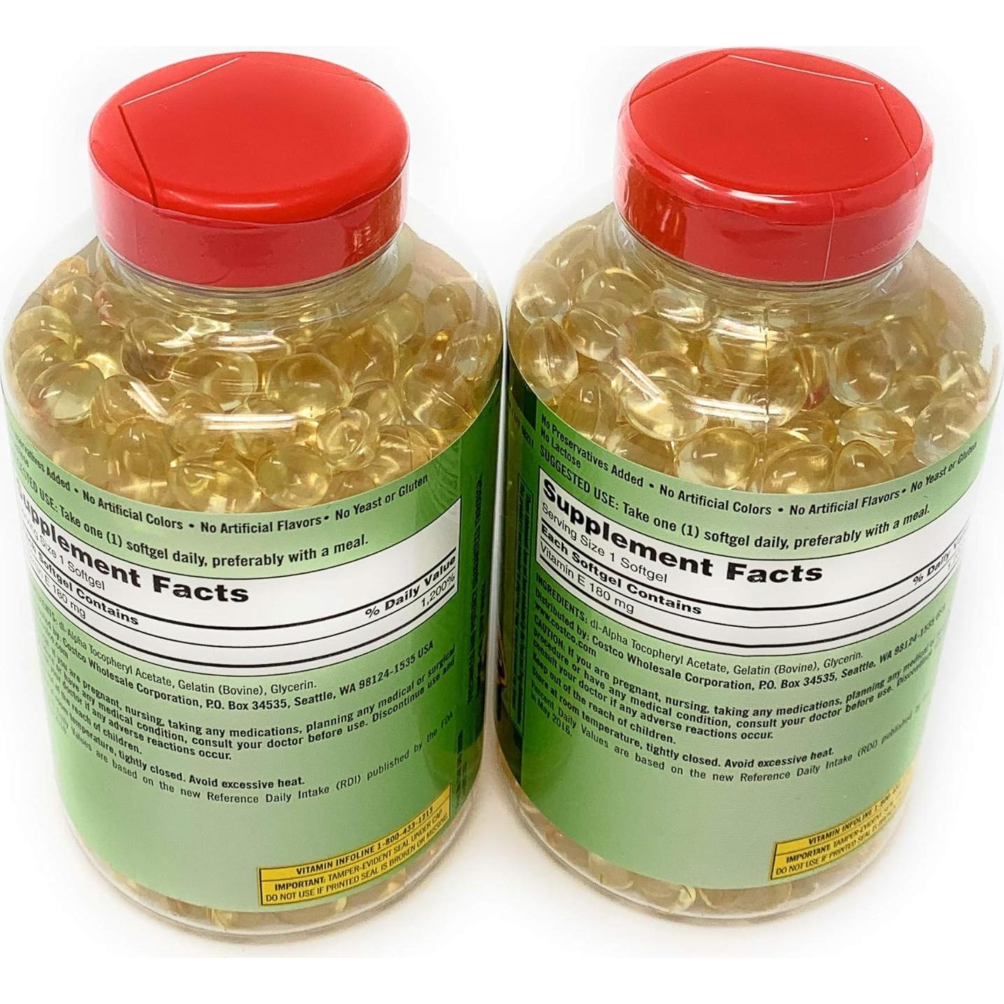 Vitamina E 400 IU Kirkland Signature 500 Softgels Paquete de 2