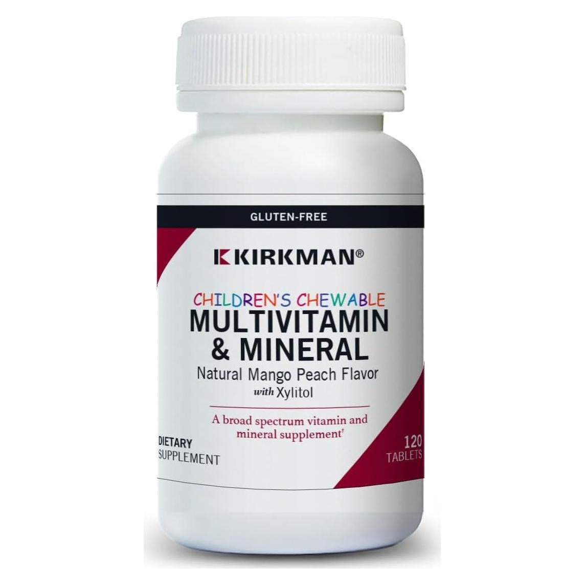 Kirkman Multivitamínico Masticable para Niños 120 Tabletas Sabor Mango