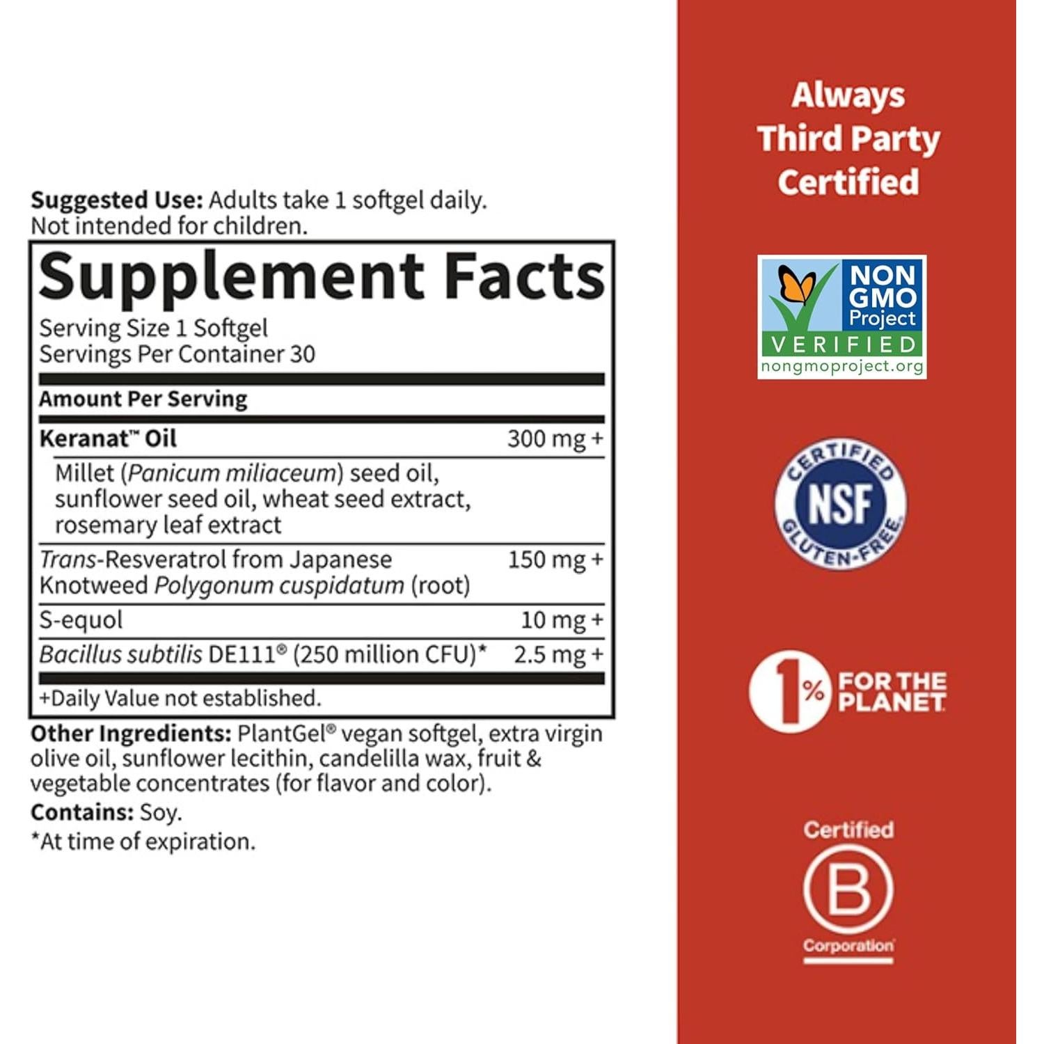 Suplemento Menopausia y Crecimiento Cabello Garden of Life 30 Cápsulas