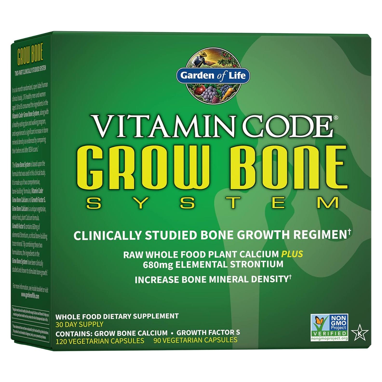 Suplemento de Calcio Garden of Life Crecer Hueso 30 Días