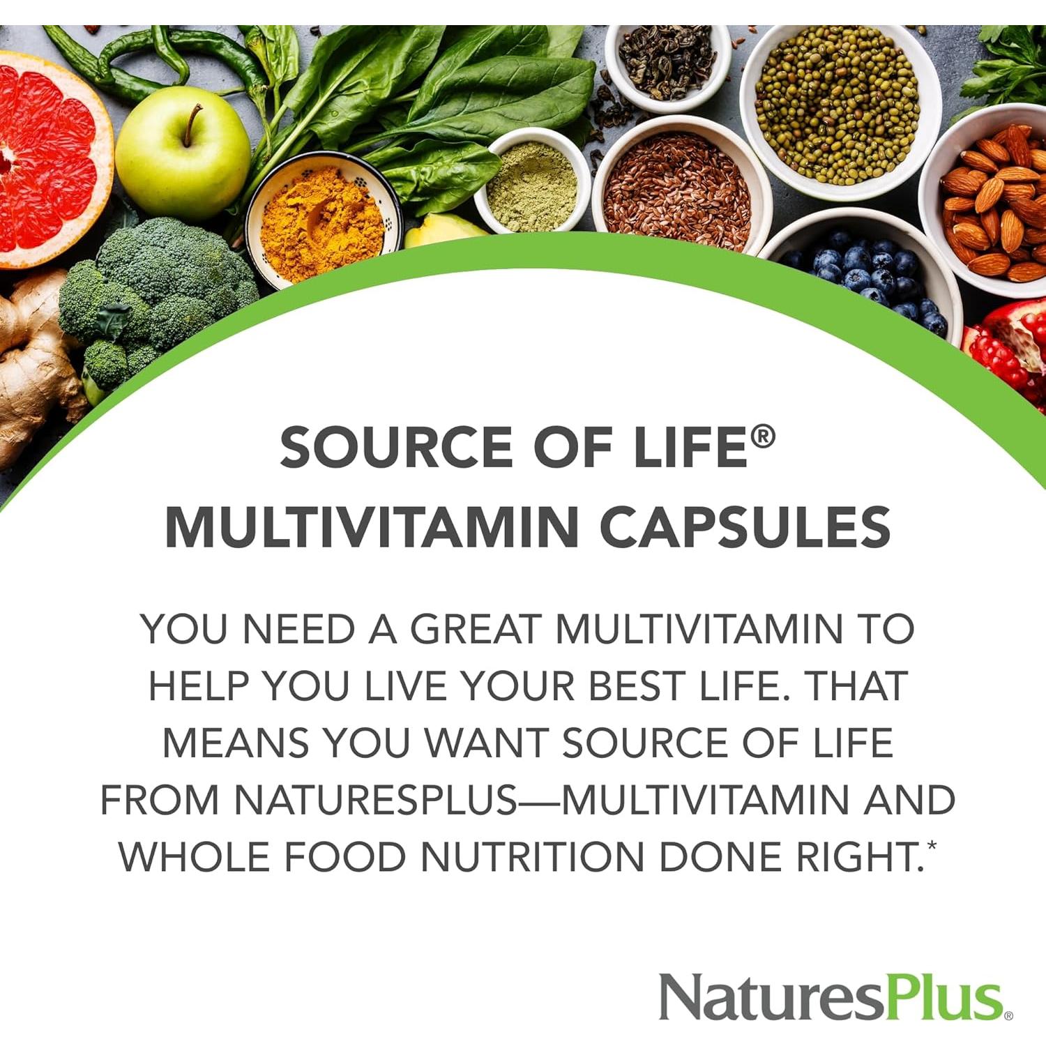 Suplemento Multivitamínico Natures Plus Fuente de Vida 180 Cápsulas