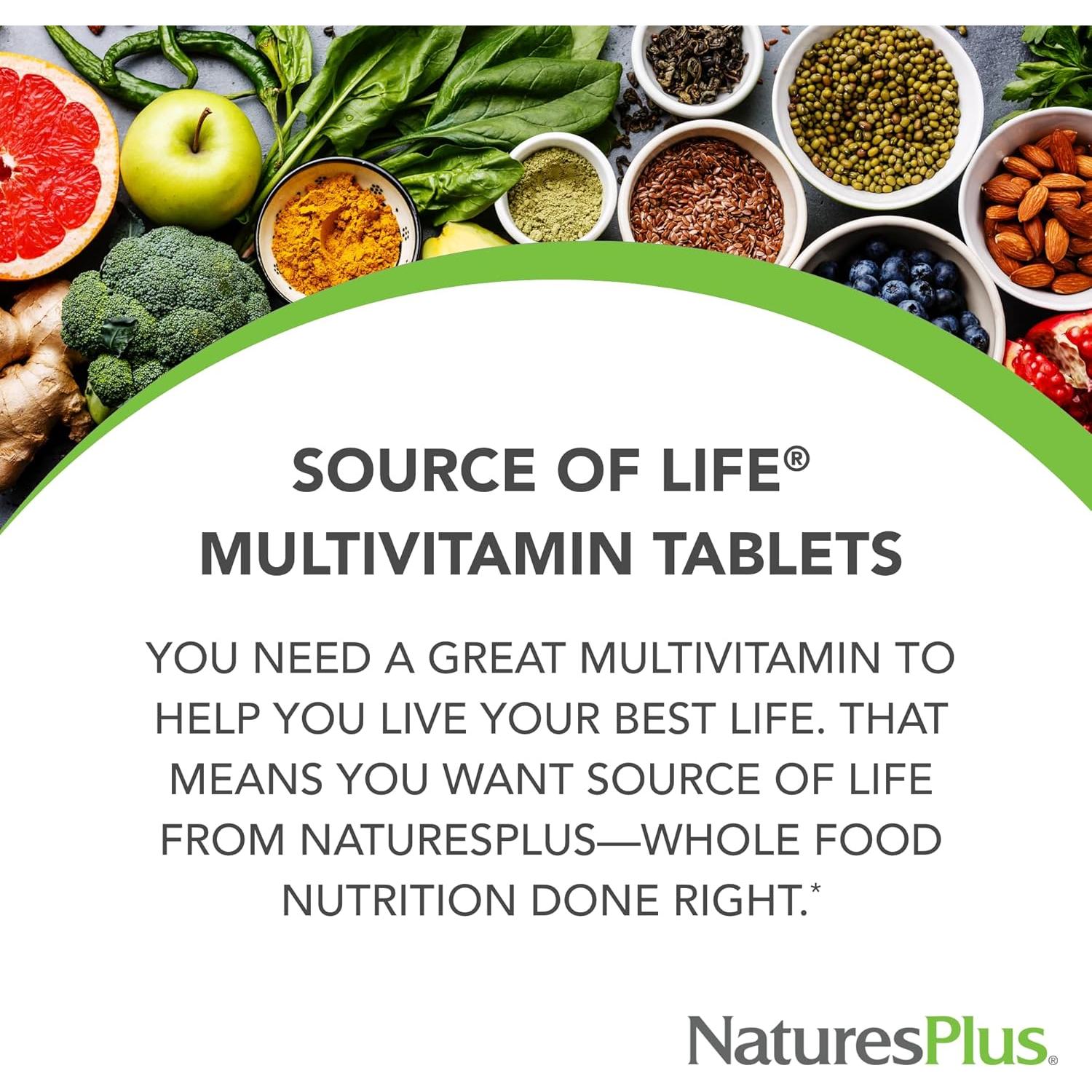 Suplemento Multivitamínico Natures Plus Fuente de Vida 180 Tabletas