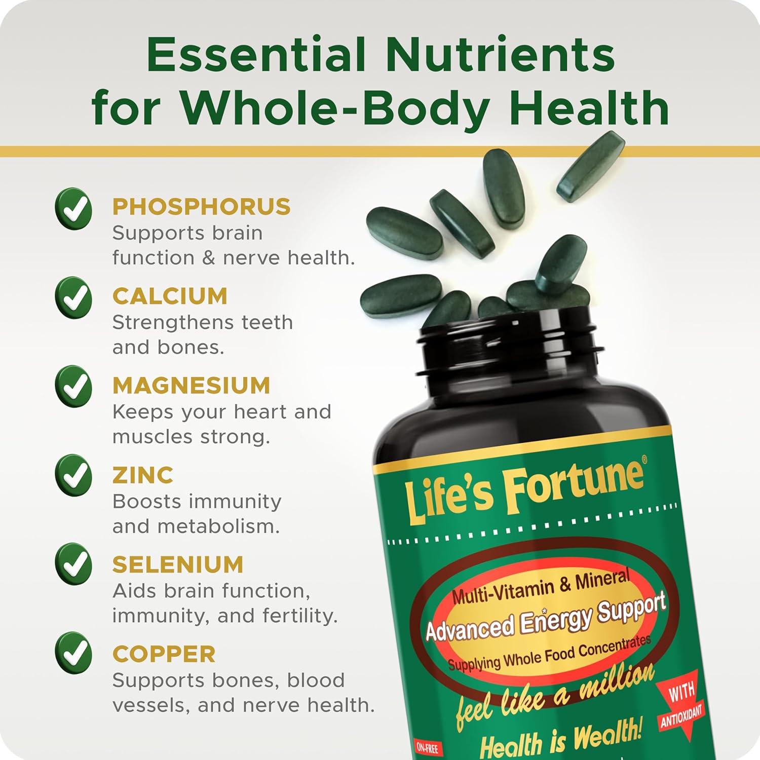 Multivitamínico Fortuna de la Vida 180 Tabletas Energía Natural