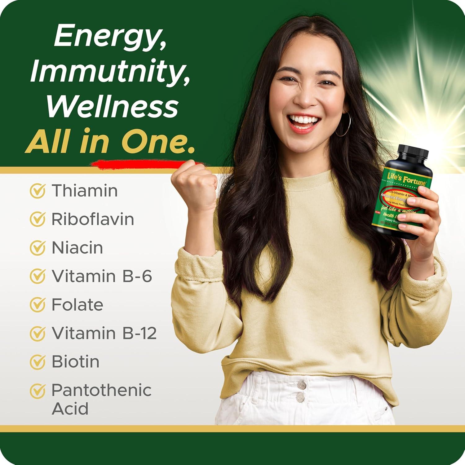 Multivitamínico Fortuna de la Vida 180 Tabletas Energía Natural