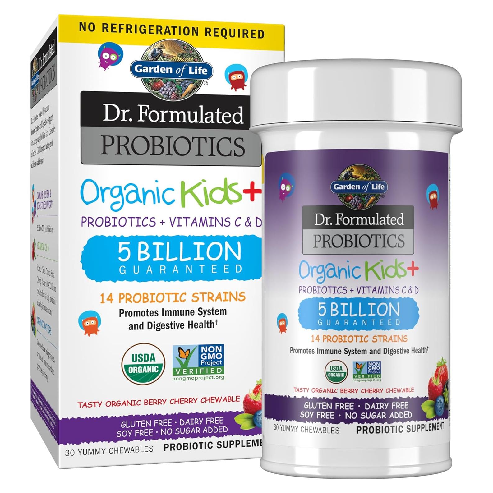 Suplemento Probiotico Orgánico Jardín de la Vida Niños 30 Masticables