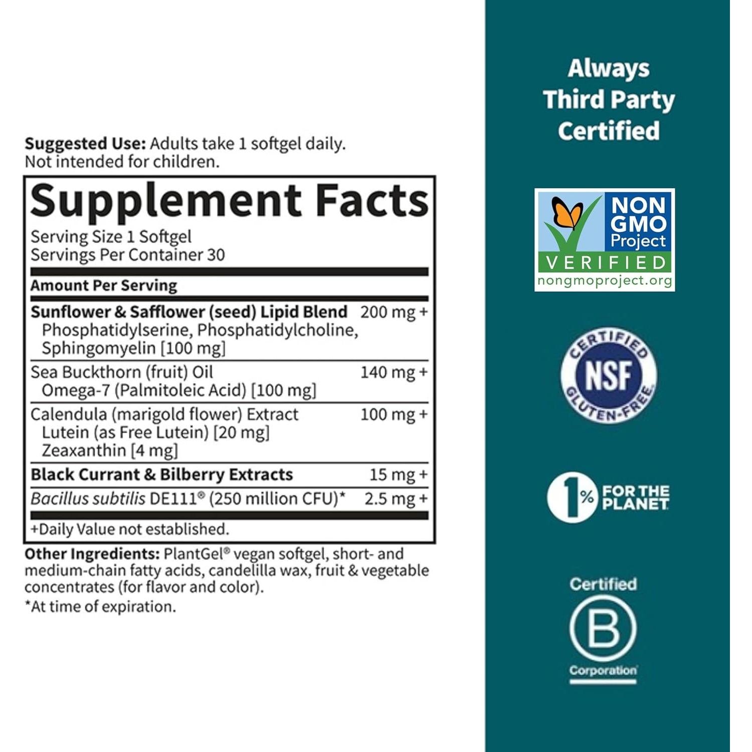 Suplemento Ocular Garden of Life Herbals - Luteína y Zeaxantina