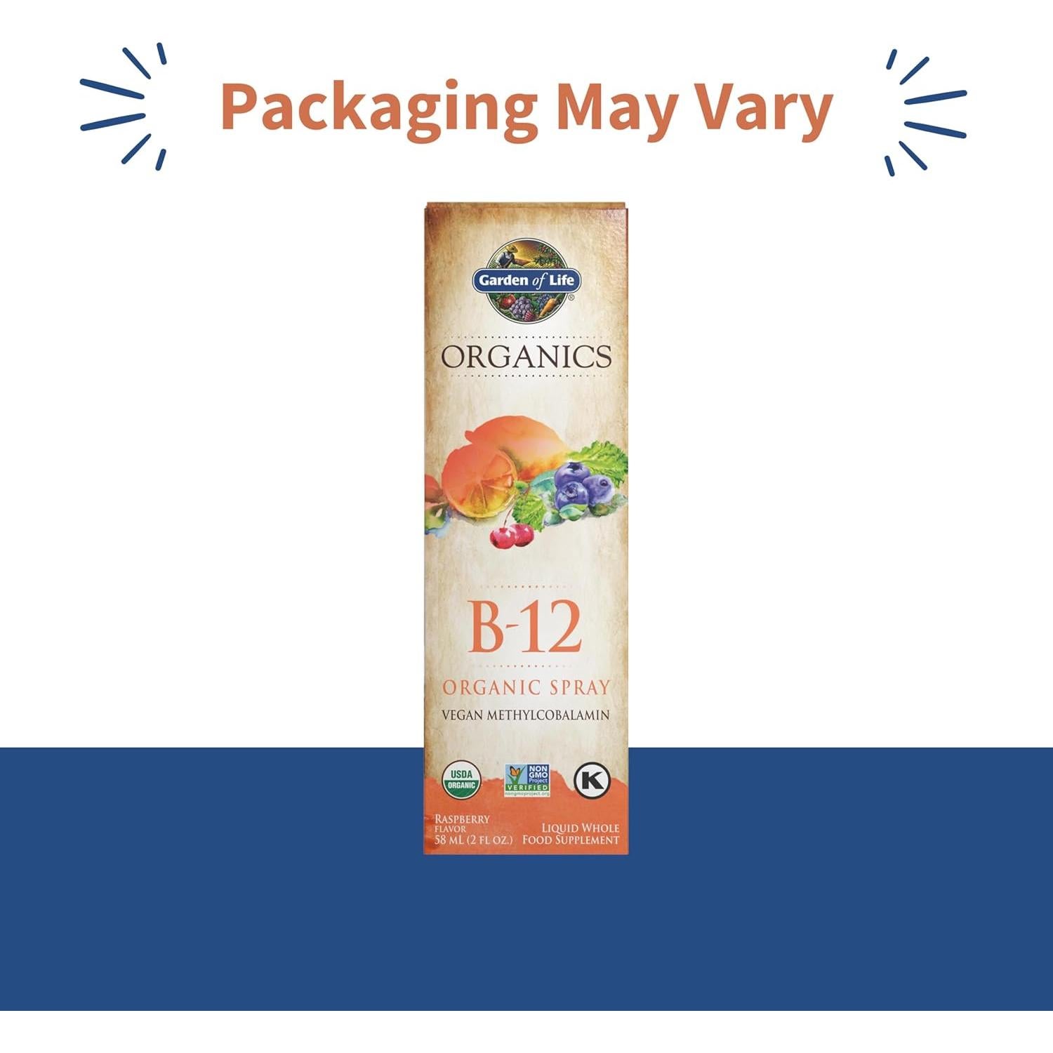Spray de Vitamina B12 Orgánica Jardín de Vida 500mcg Frambuesa 60ml