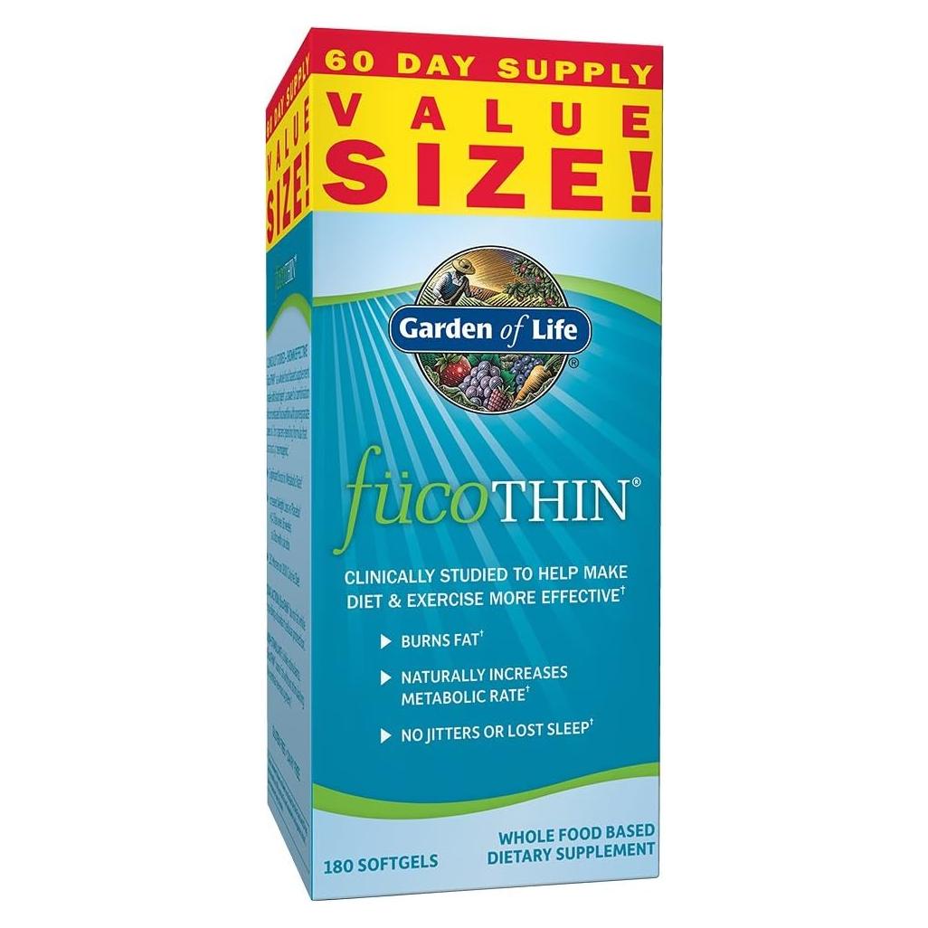 Suplemento Fucoxantina Garden of Life FucoThin 180 Cápsulas