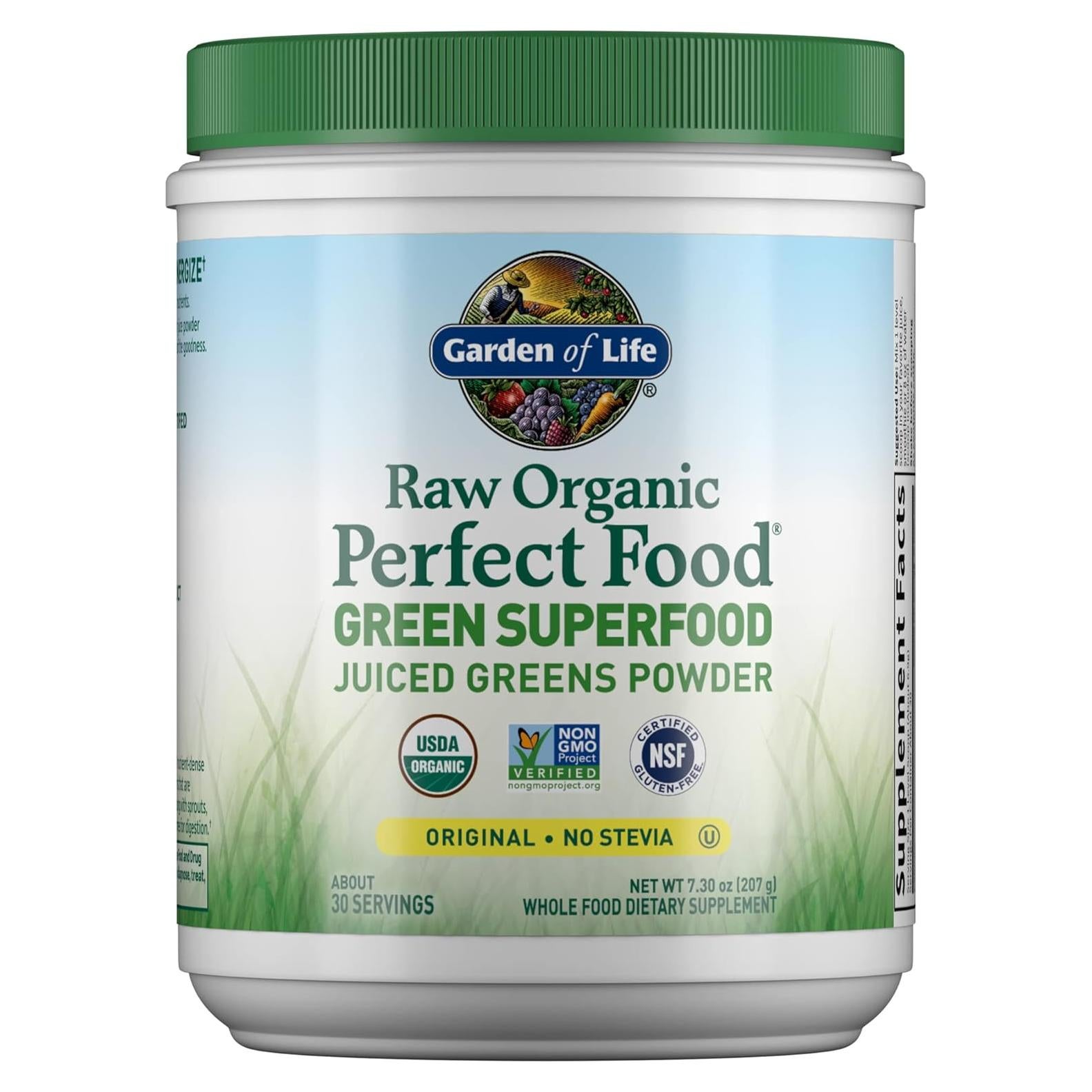 Jardín de Vida Superalimento Orgánico Crudo en Polvo 30 Porciones