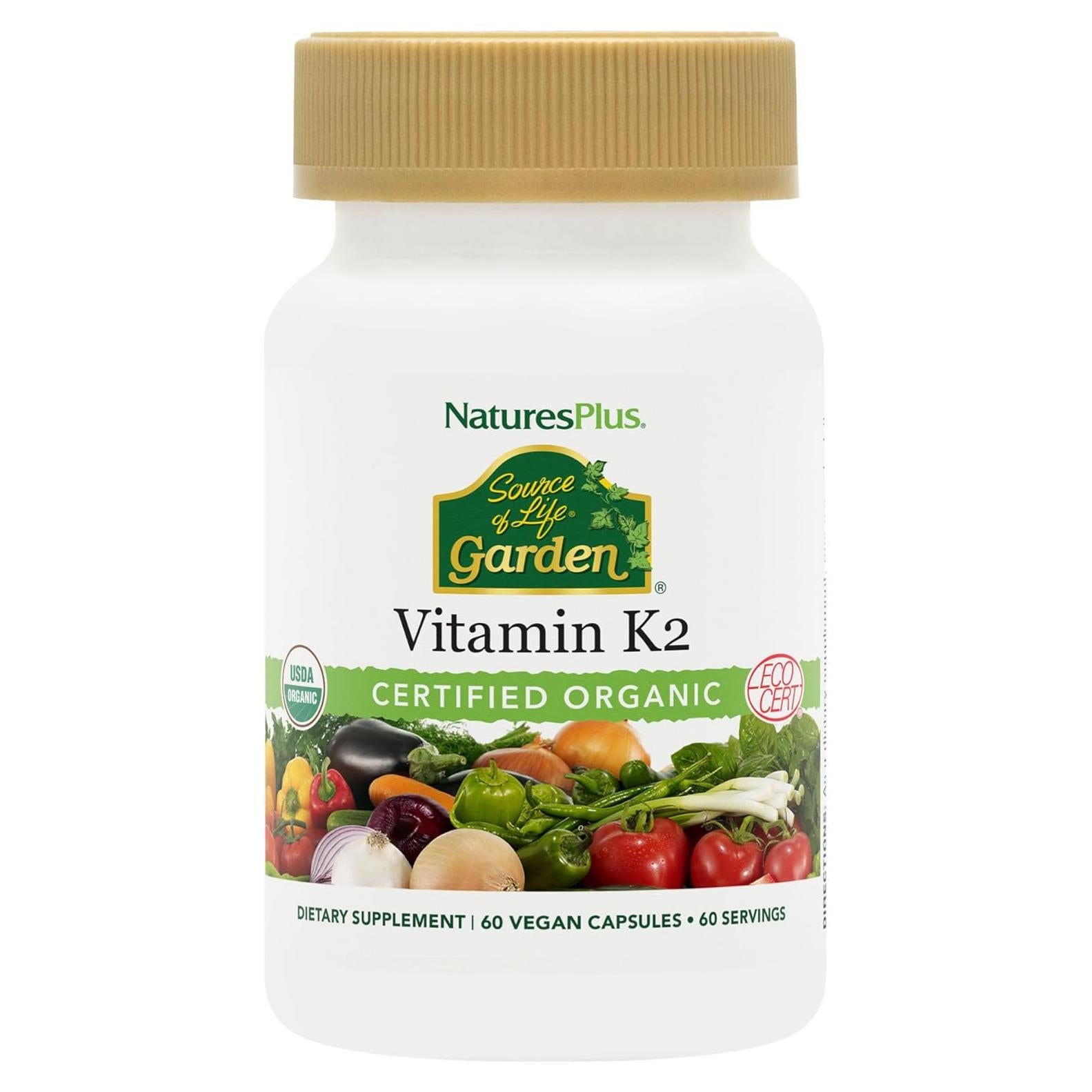 Vitamina K2 Orgánica Nature's Plus 120 mcg 60 Cápsulas Veganas