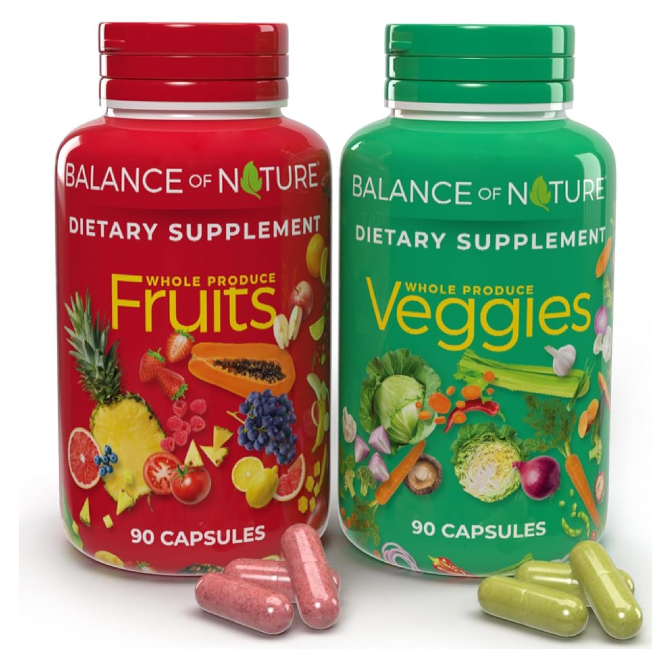 Suplemento Balance of Nature Frutas y Verduras 180 Cápsulas