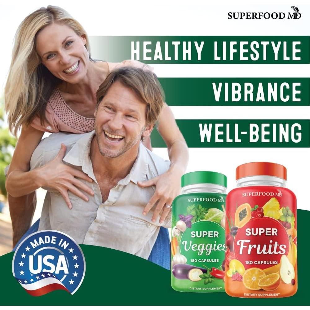 Suplemento de Frutas y Verduras Superfood MD - 360 Cápsulas