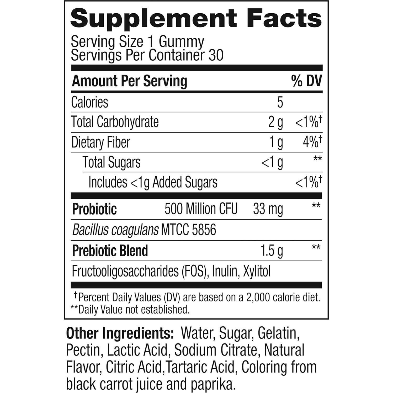 Gomitas Probioticas OLLY con Prebioticos, Sabor Durazno, 30 Unidades