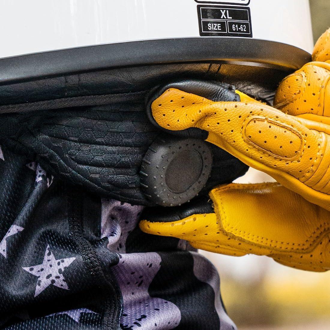 Casco Myamis MH118 Media Cara Ajustable Unisex Blanco