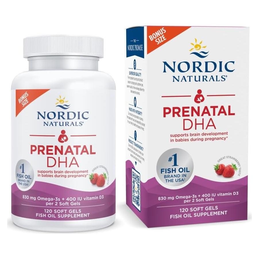 Nordic Naturals DHA Prenatal 120 Geles Blandos Fresa 830 mg Omega-3