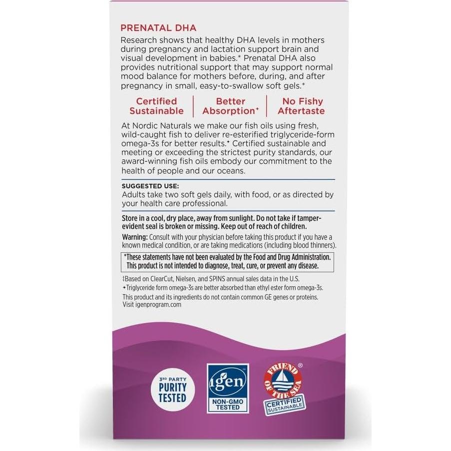 Nordic Naturals DHA Prenatal 120 Geles Blandos Fresa 830 mg Omega-3