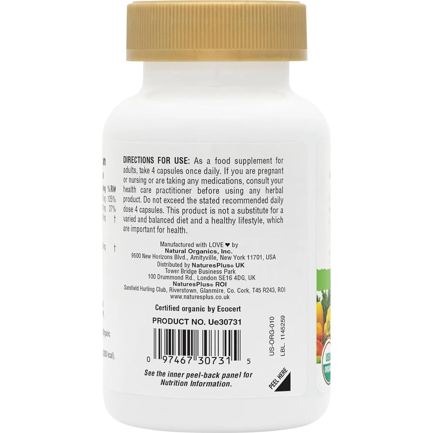 Suplemento de Calcio Orgánico NaturesPlus 1000 mg 120 Cápsulas
