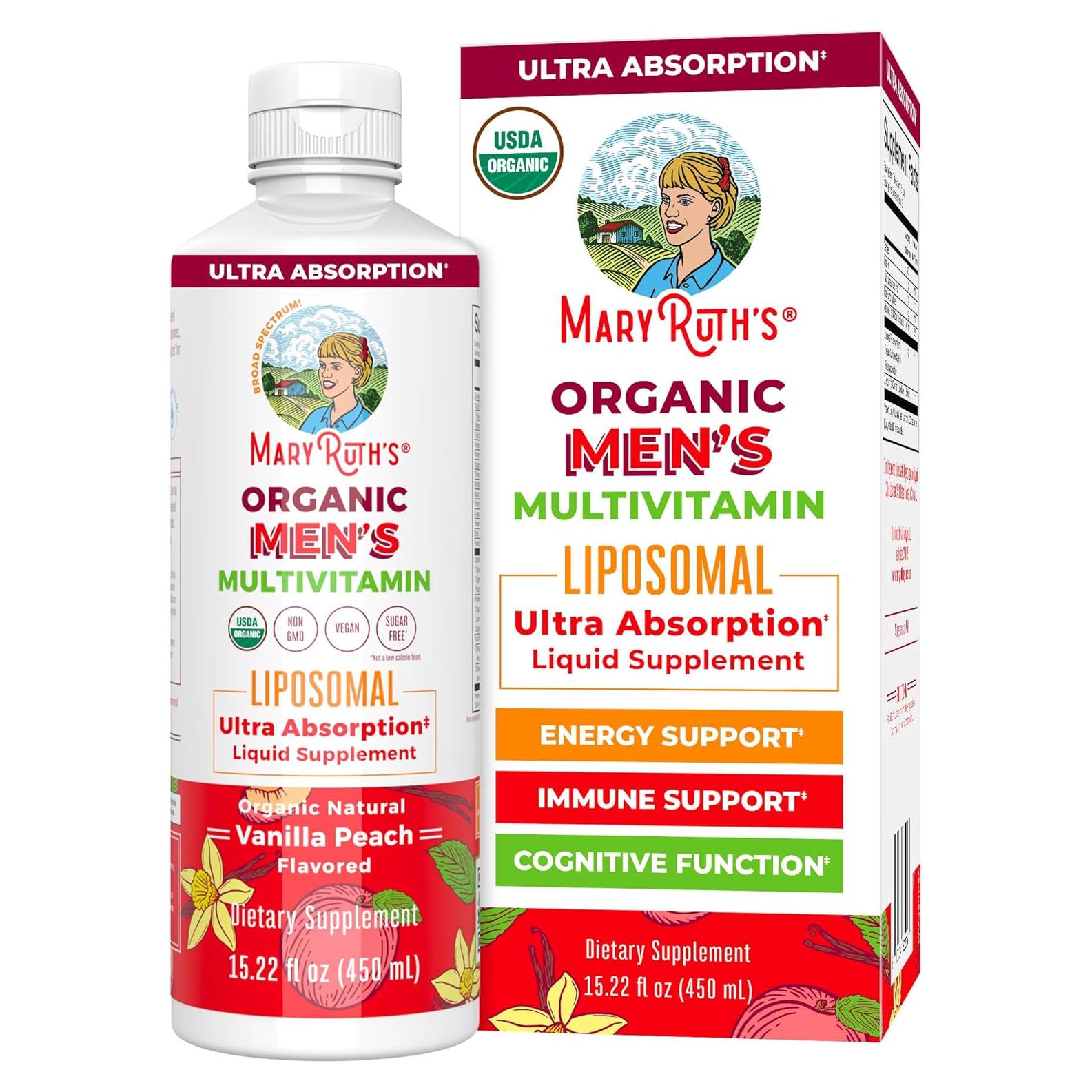 Multivitamina líquida para hombres MaryRuth 448 ml - Vegana