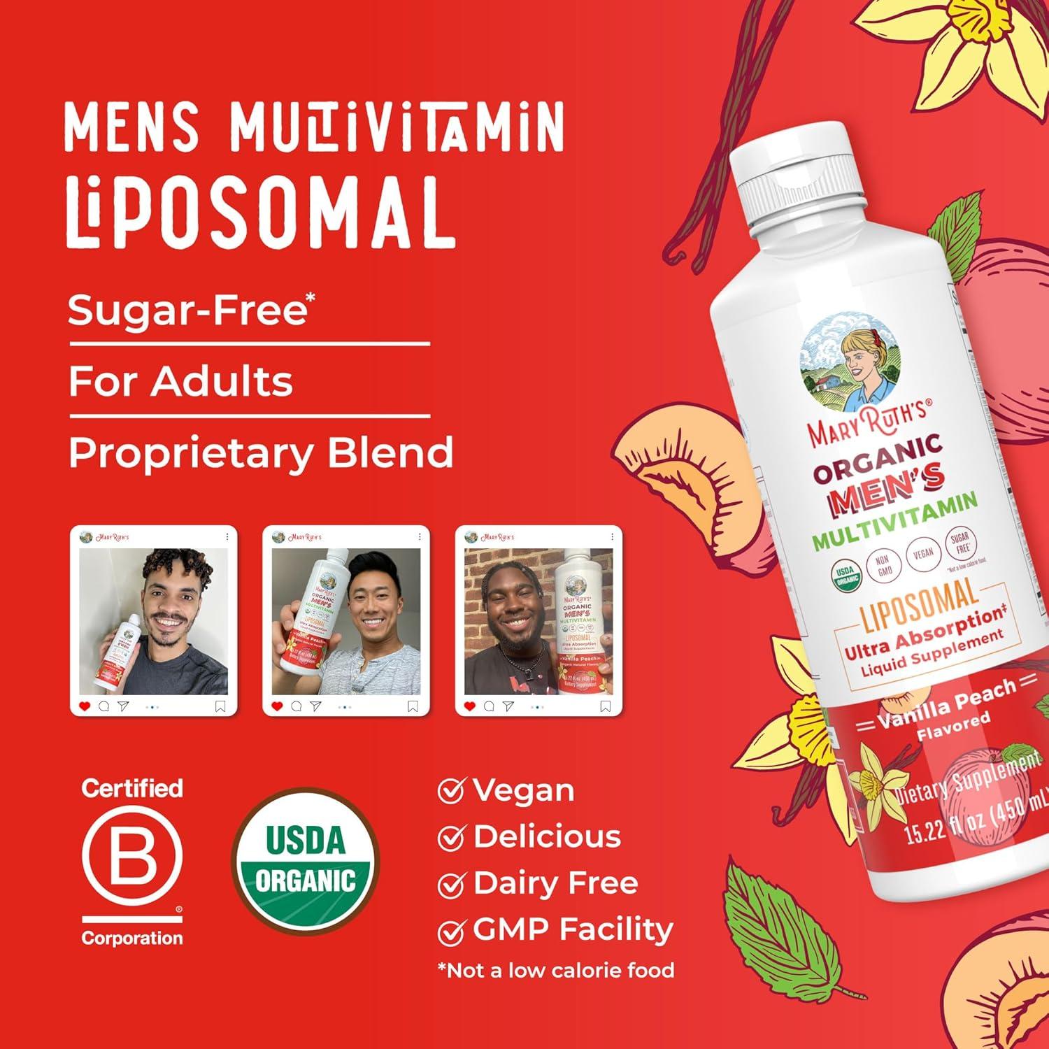 Multivitamina líquida para hombres MaryRuth 448 ml - Vegana