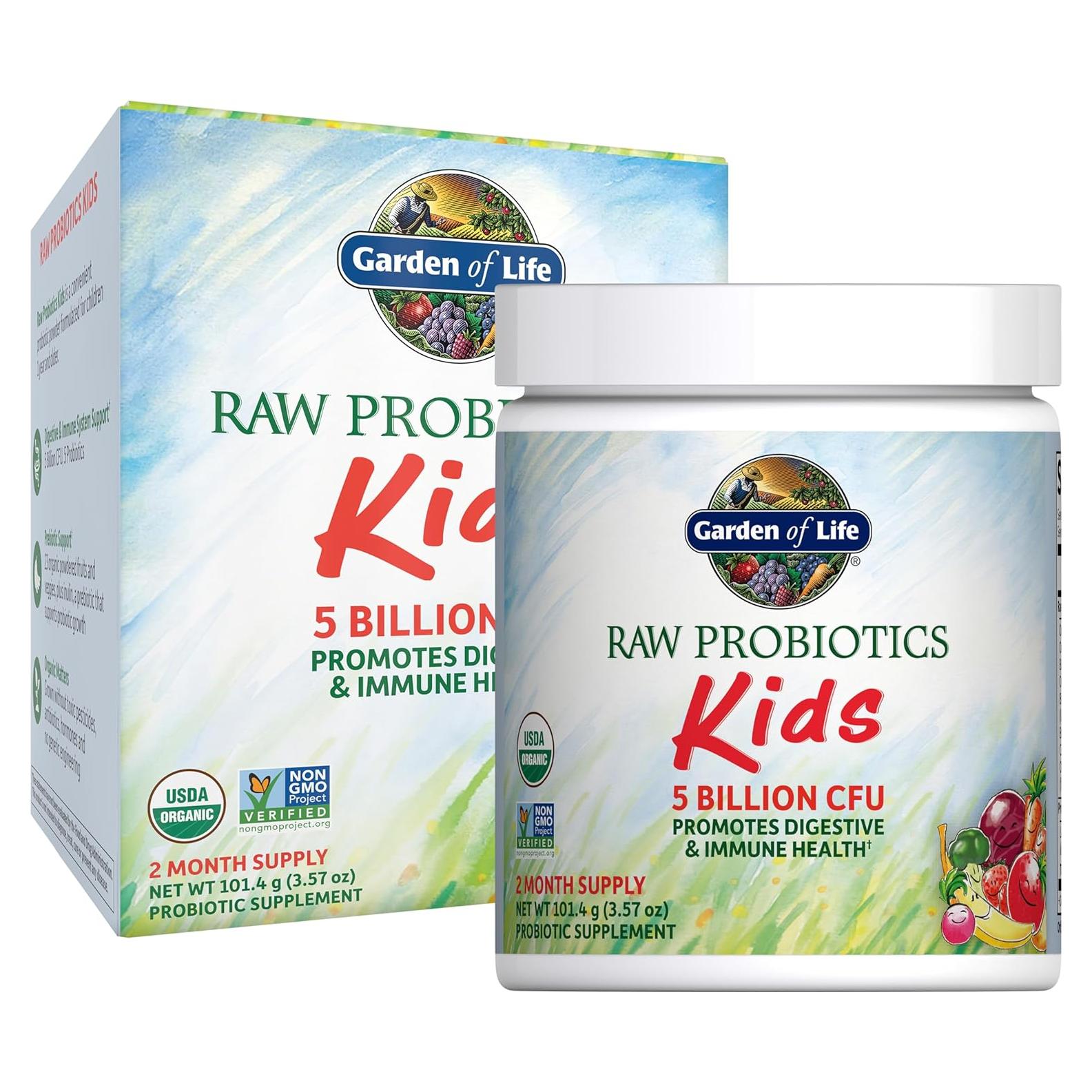 Probioticos RAW para Niños Jardín de la Vida 101.5g Sabor Plátano