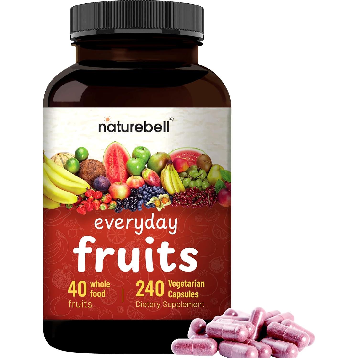 Suplemento de Frutas y Verduras NatureBell - 480 Cápsulas Vegetarianas