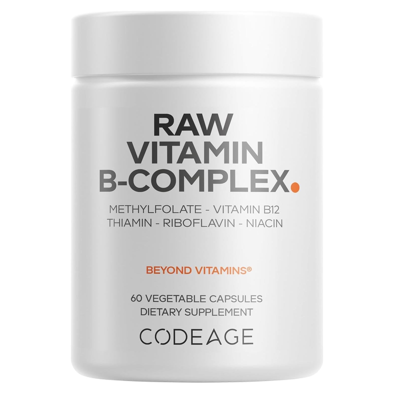Suplemento Complejo de Vitamina B Cruda Codeage 60 Cápsulas