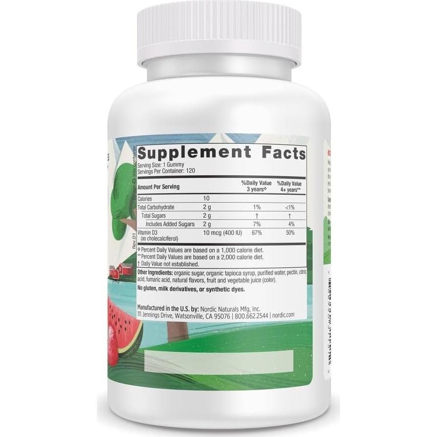 Gomitas de Vitamina D3 para Niños Nordic Naturals 120 Unidades