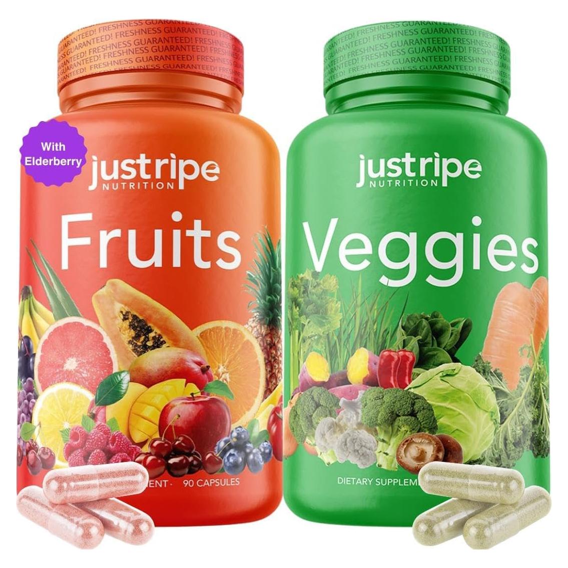 Suplemento de Frutas y Verduras Just Ripe Nutrition - 180 Cápsulas