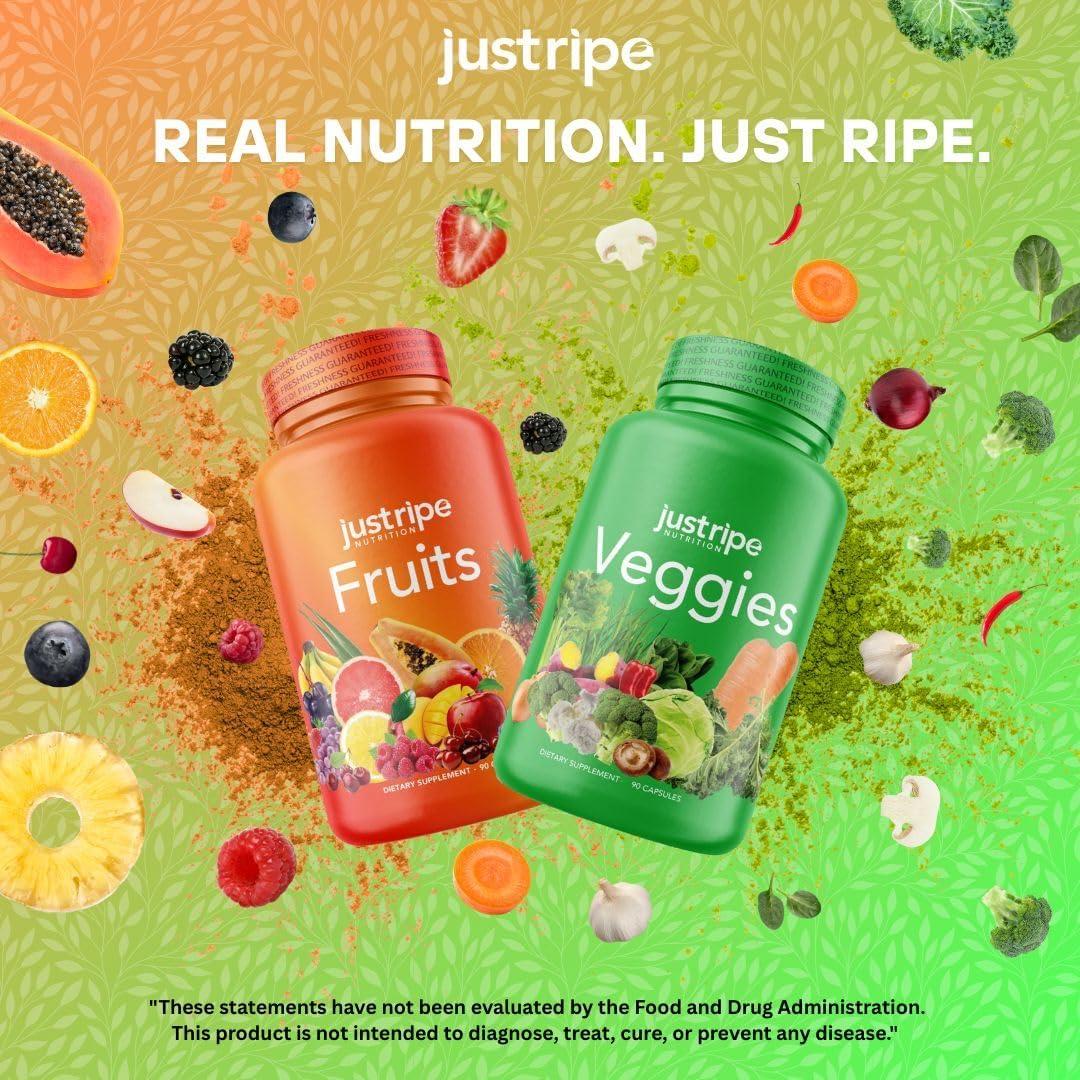 Suplemento de Frutas y Verduras Just Ripe Nutrition - 180 Cápsulas