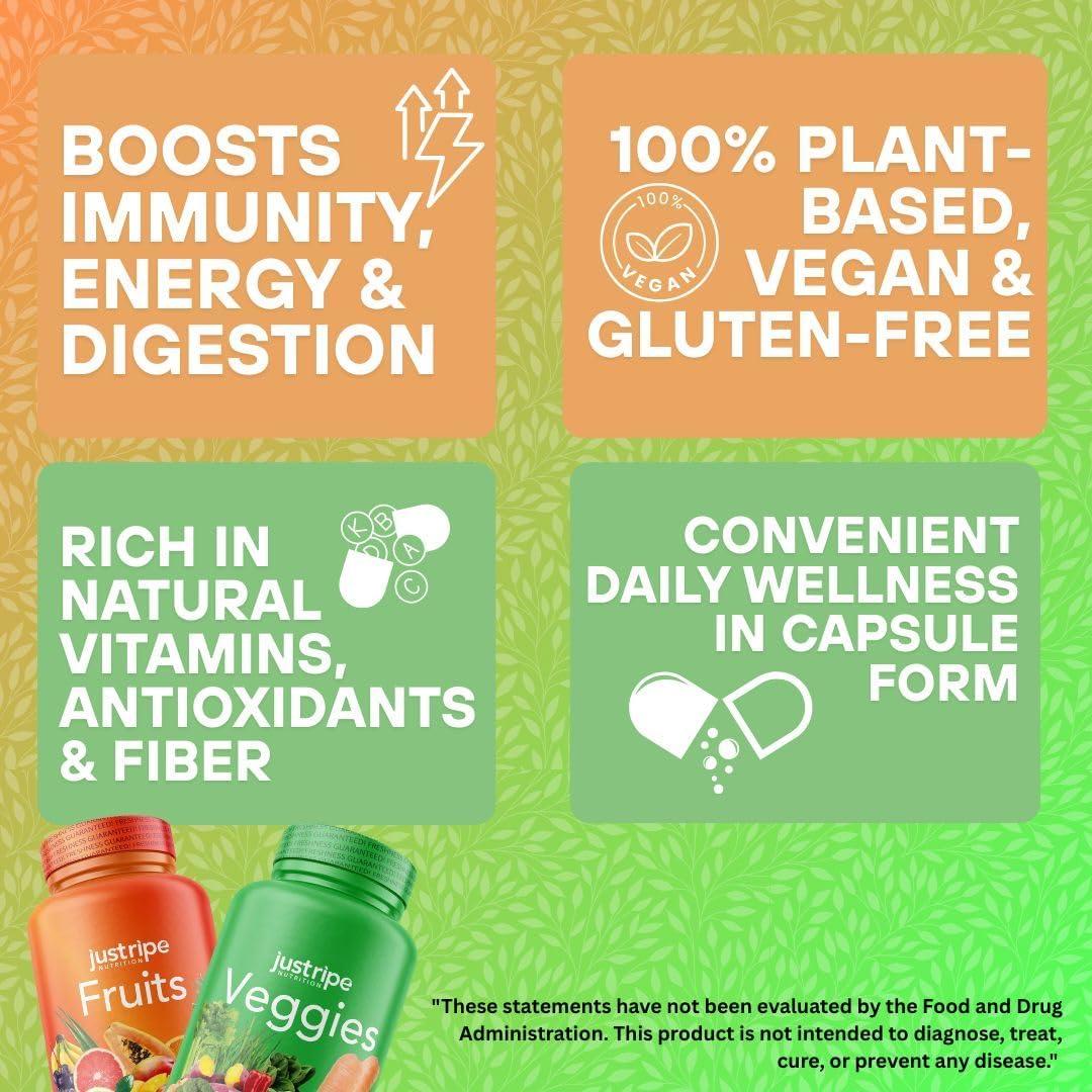 Suplemento de Frutas y Verduras Just Ripe Nutrition - 180 Cápsulas