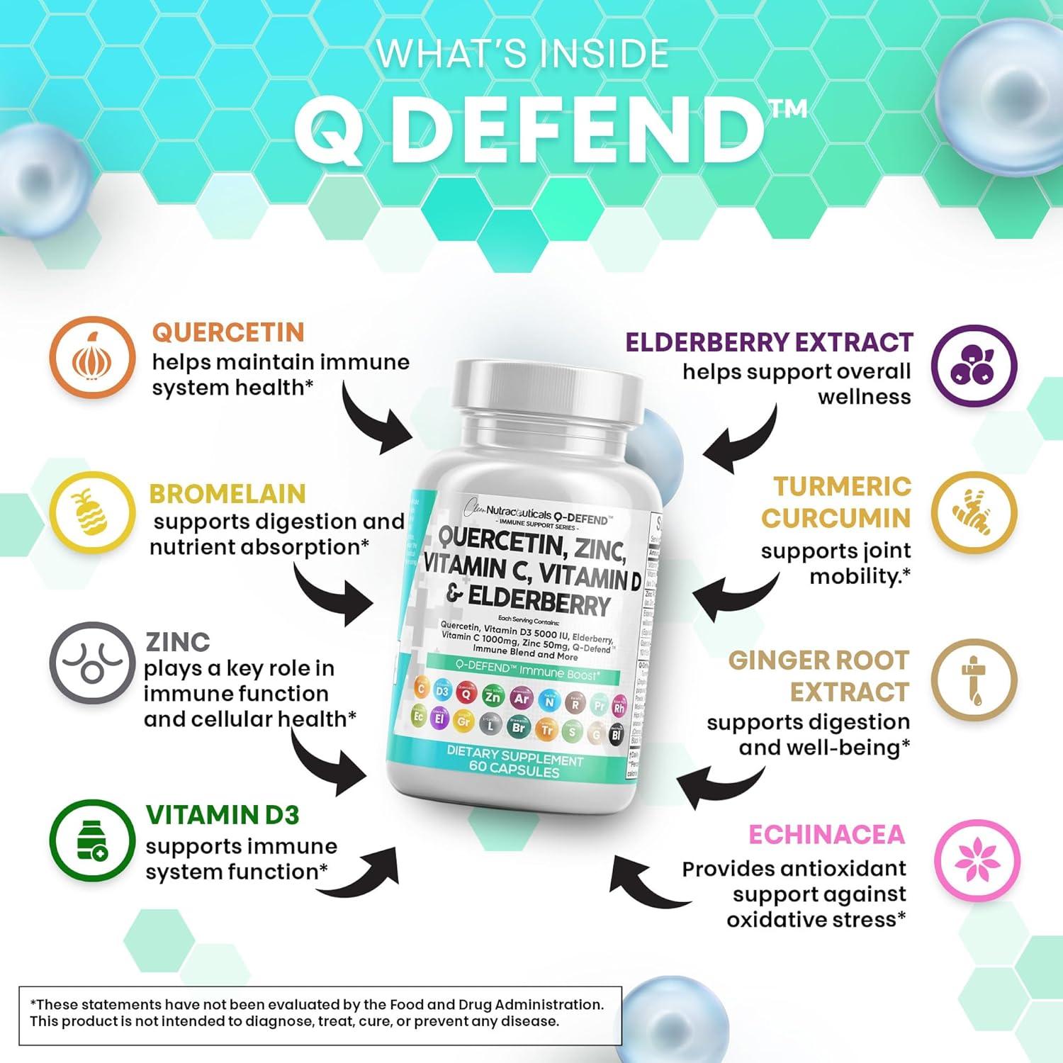 Suplemento Inmunológico Clean Nutraceuticals Q-Defend 30 Porciones