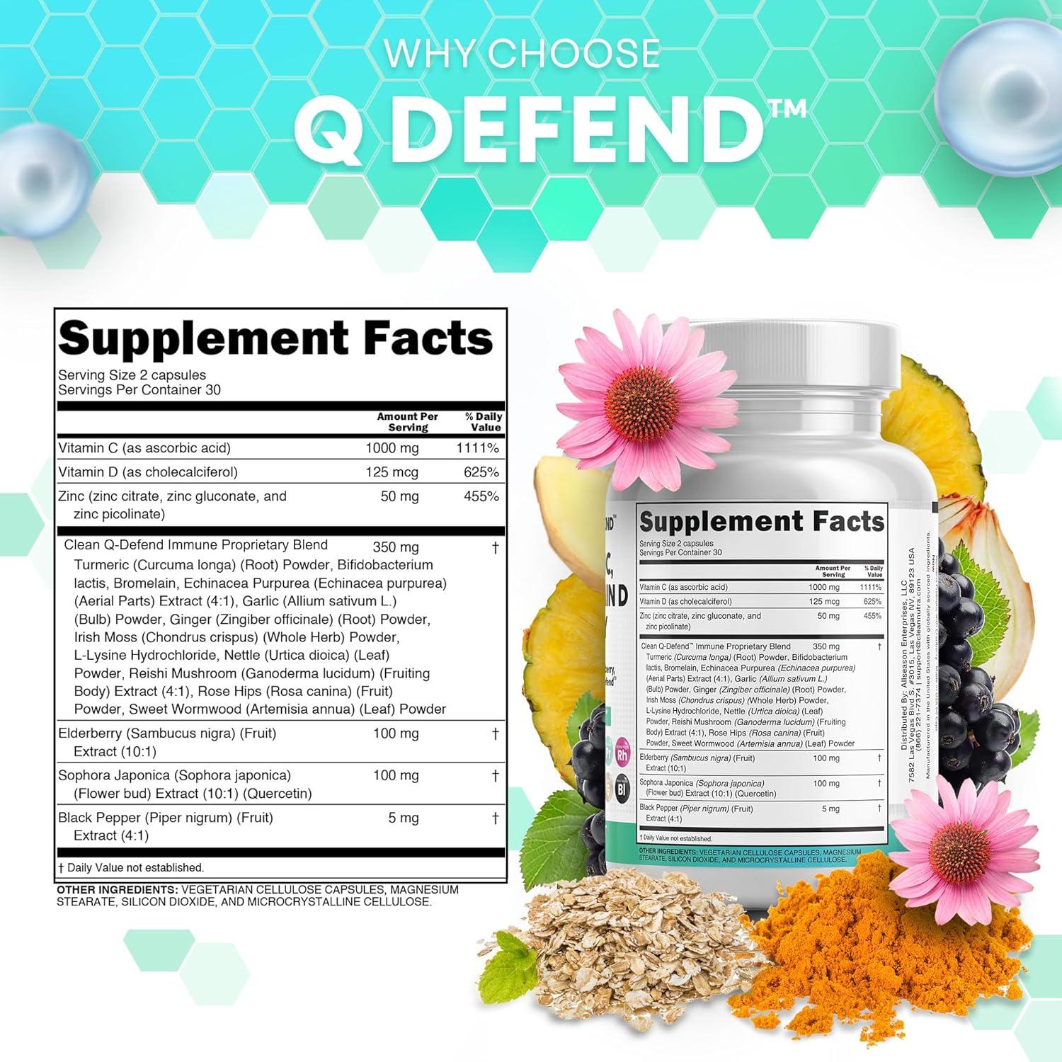 Suplemento Inmunológico Clean Nutraceuticals Q-Defend 30 Porciones
