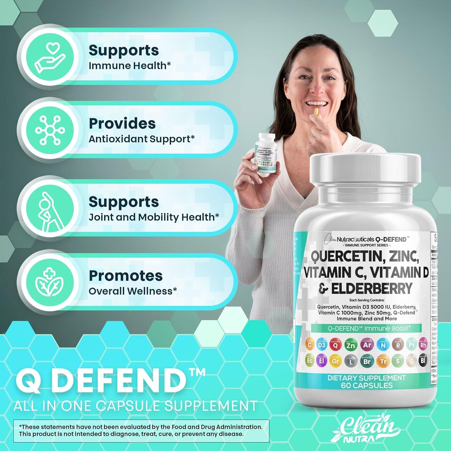 Suplemento Inmunológico Clean Nutraceuticals Q-Defend 30 Porciones
