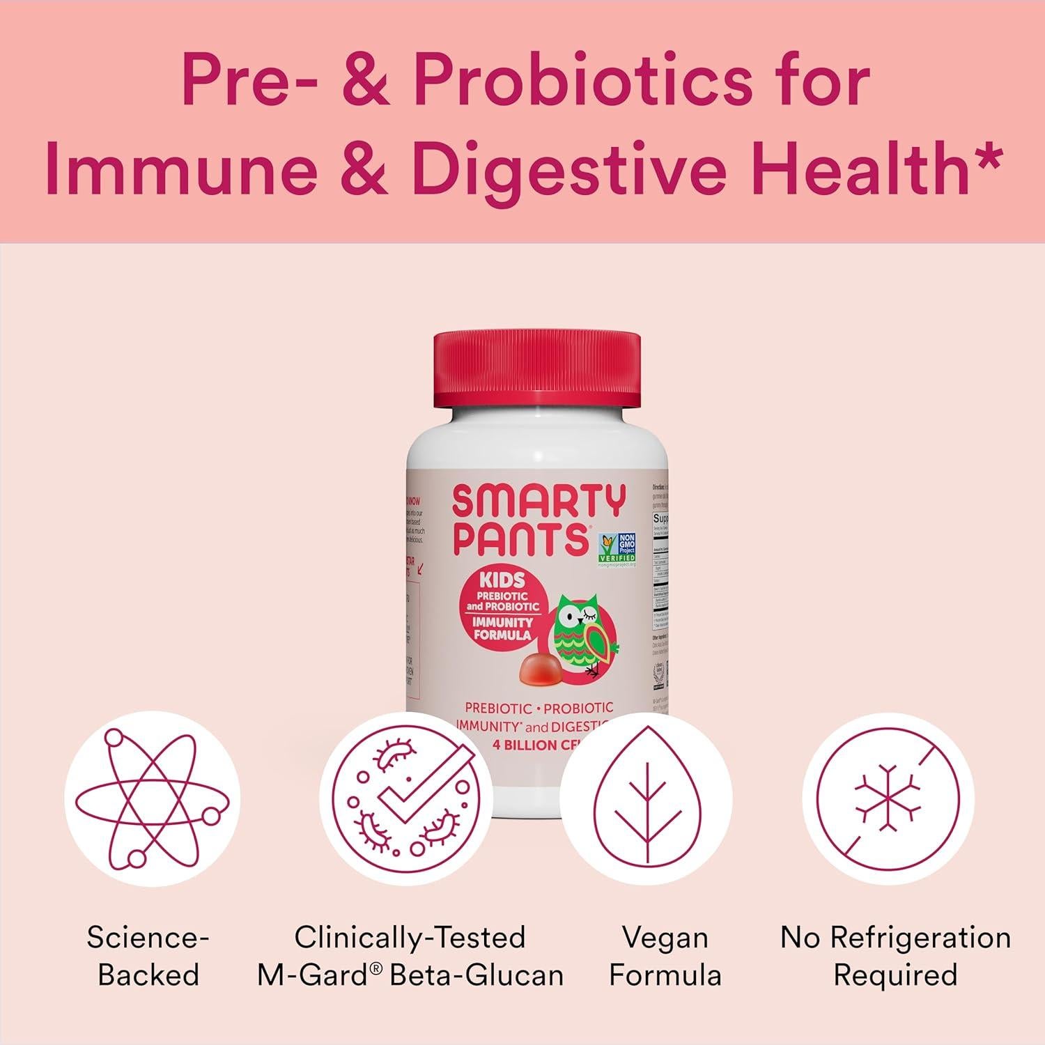 Gomitas Probioticas y Prebioticas SmartyPants Fresa 60 Unidades