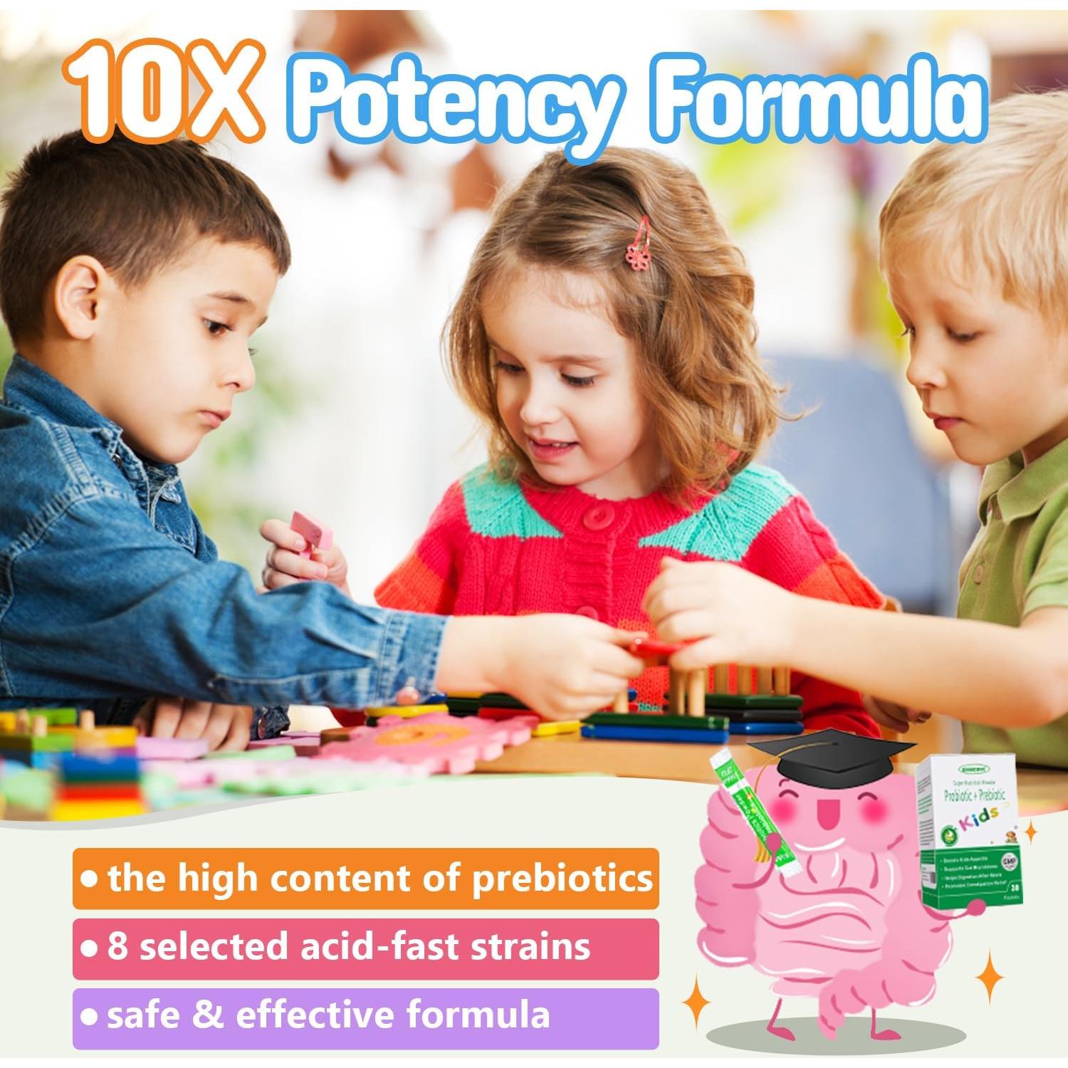 ZEBORA Probioticos y Prebioticos para Niños 3+ 30 Paquetes