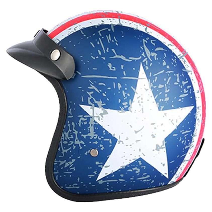 Casco de Motocicleta Abierto GJH 181 Negro Vintage Unisex