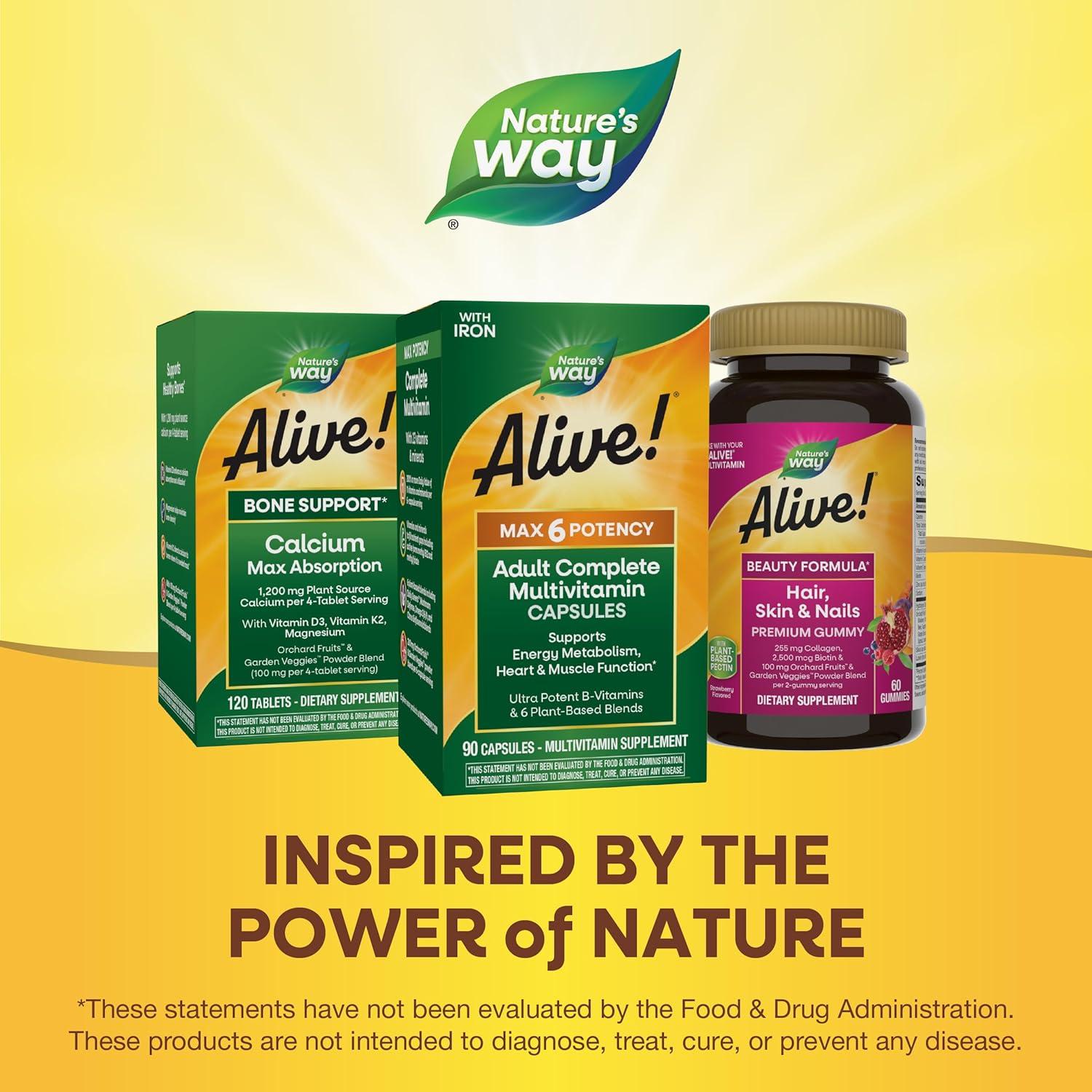 Multivitamínico Completo Nature's Way Alive! Max6 90 Cápsulas