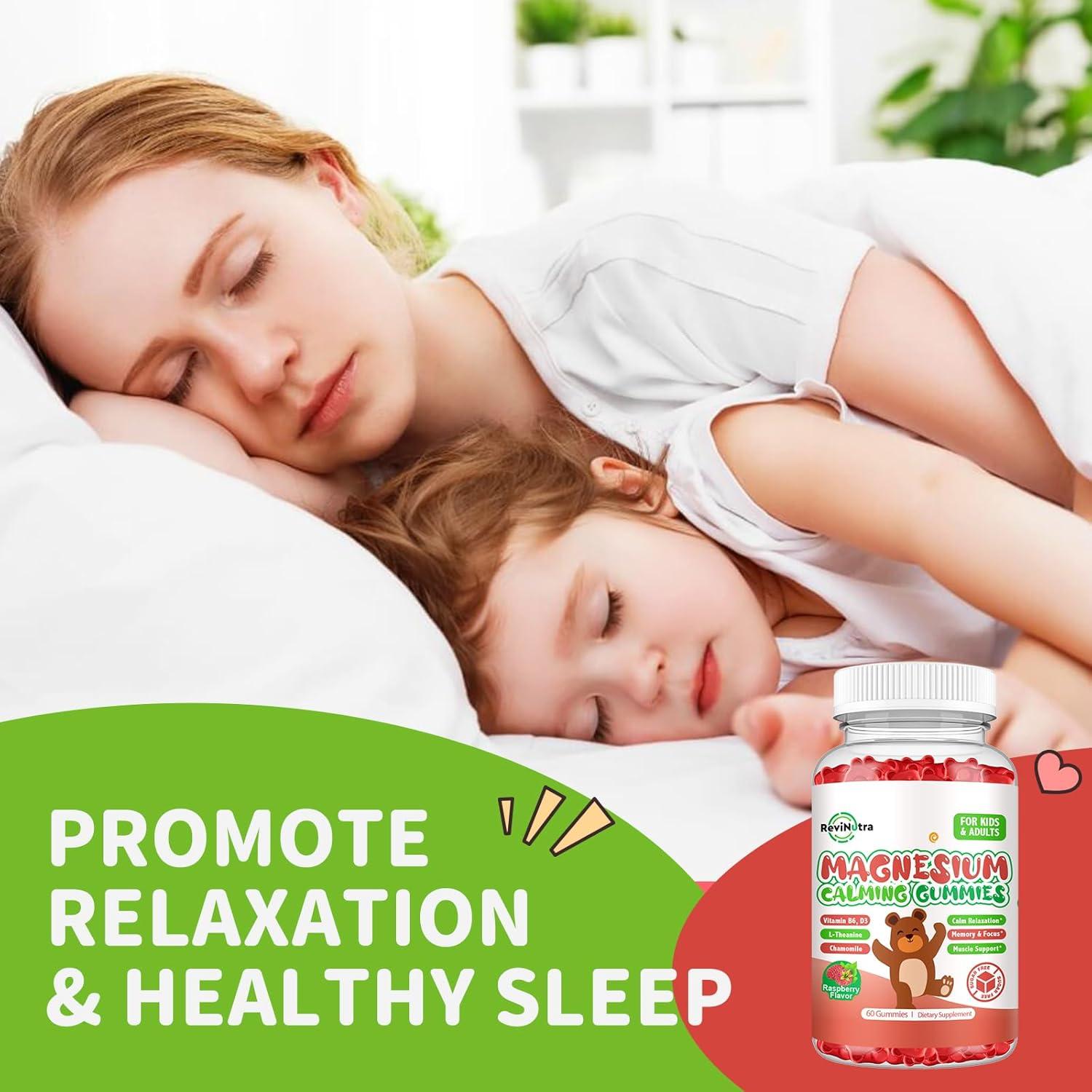 Gomitas de Magnesio Glicinato ReviNutra 60ct Frambuesa Sin Azúcar