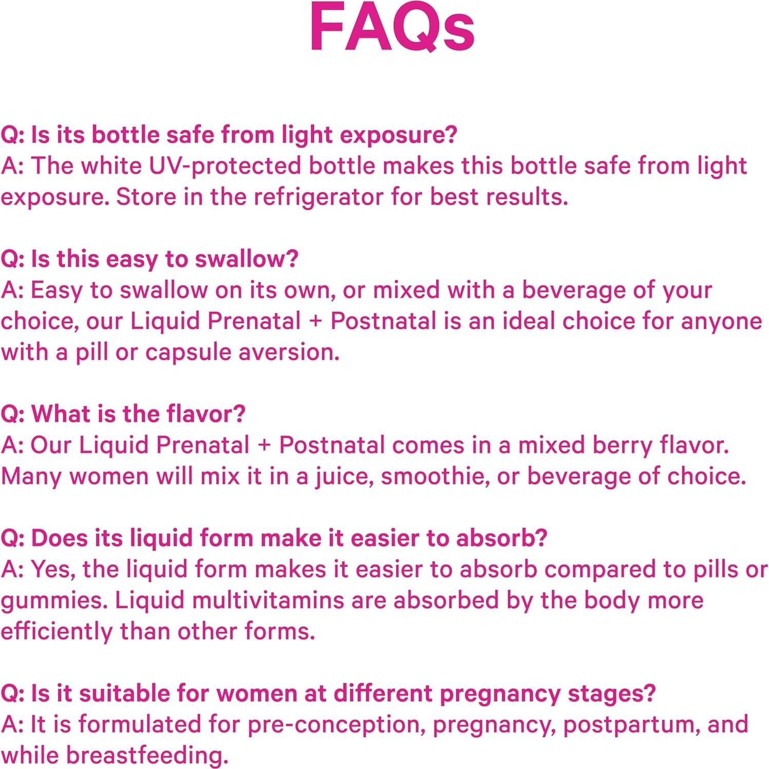 Vitaminas Prenatales Líquidas Pink Stork - 32 Porciones - Sabor Baya
