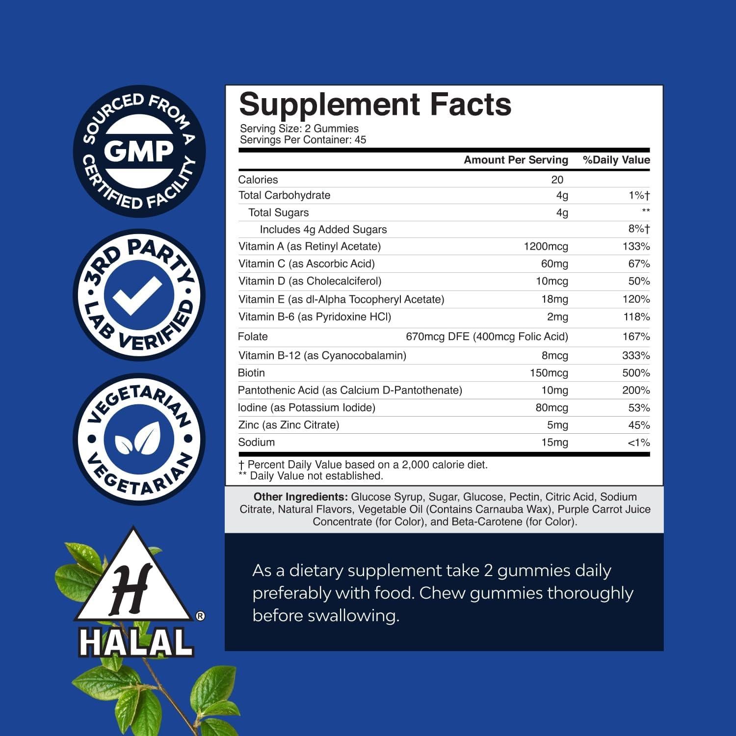 Gomitas Multivitamínicas Diarias Natures Craft para Hombres 90 Unidades