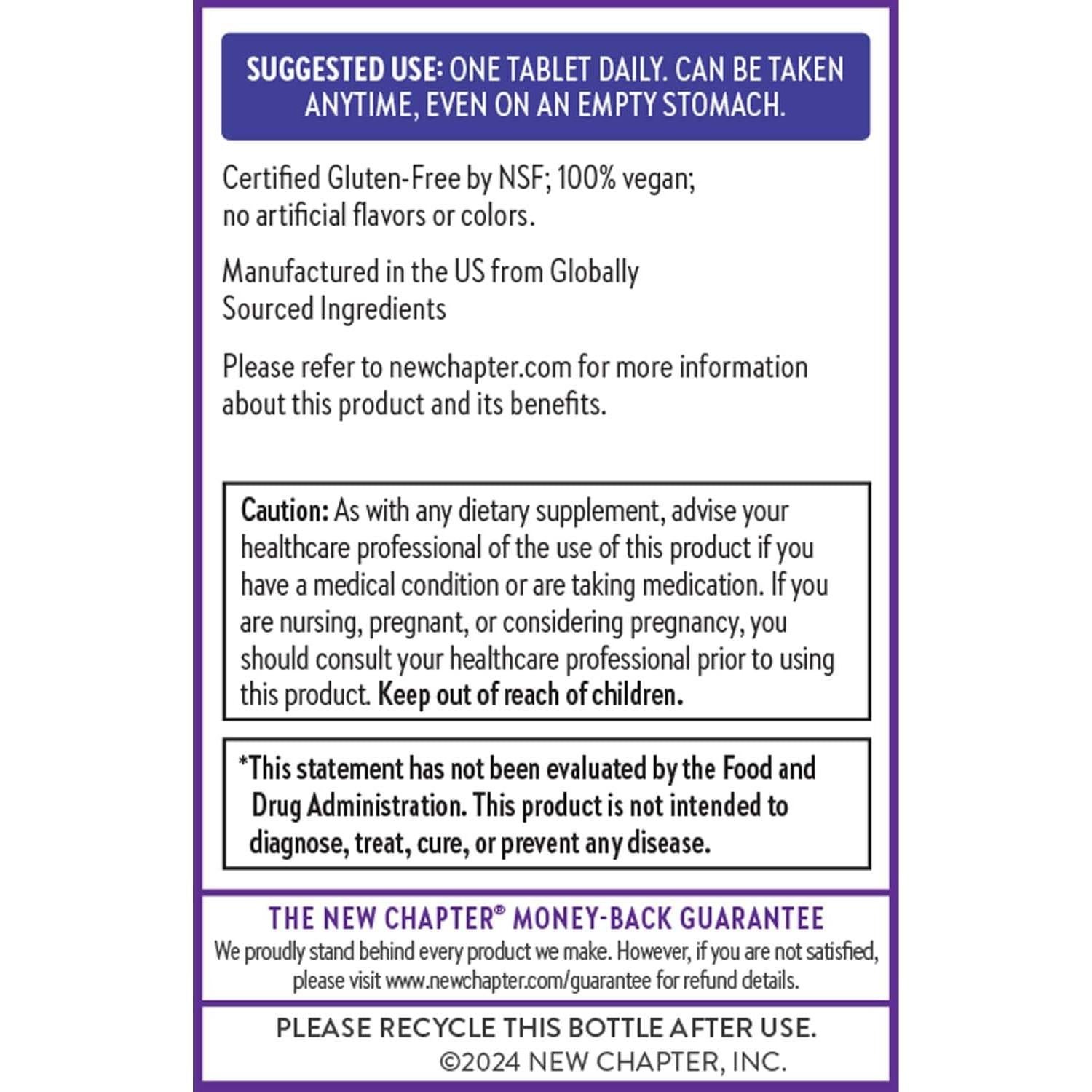 Complejo de Vitamina B Fermentado Orgánico USDA 60 Cápsulas