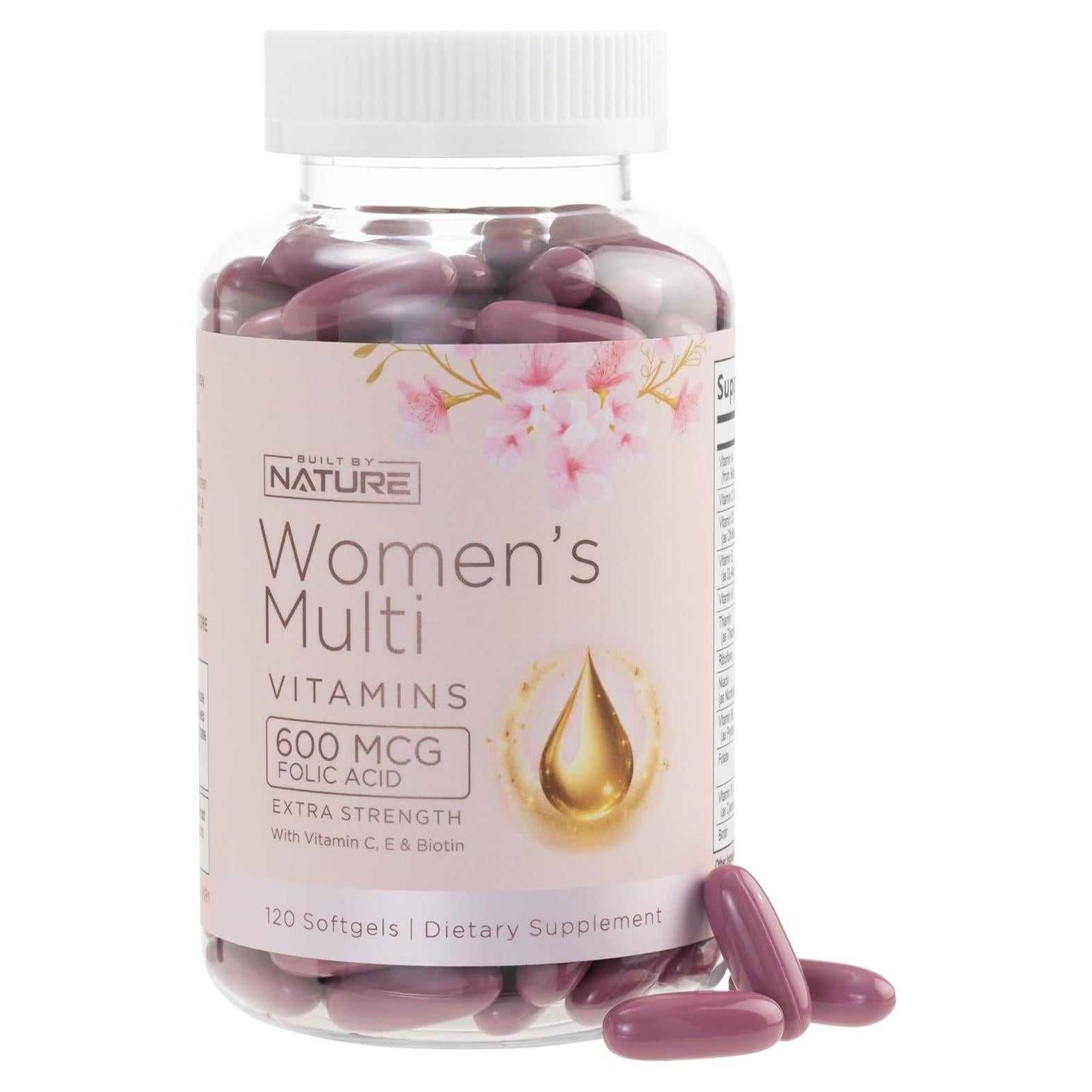 Multivitamínico Completo para Mujeres Construidas por la Naturaleza - 120 Gelatinas Blandas