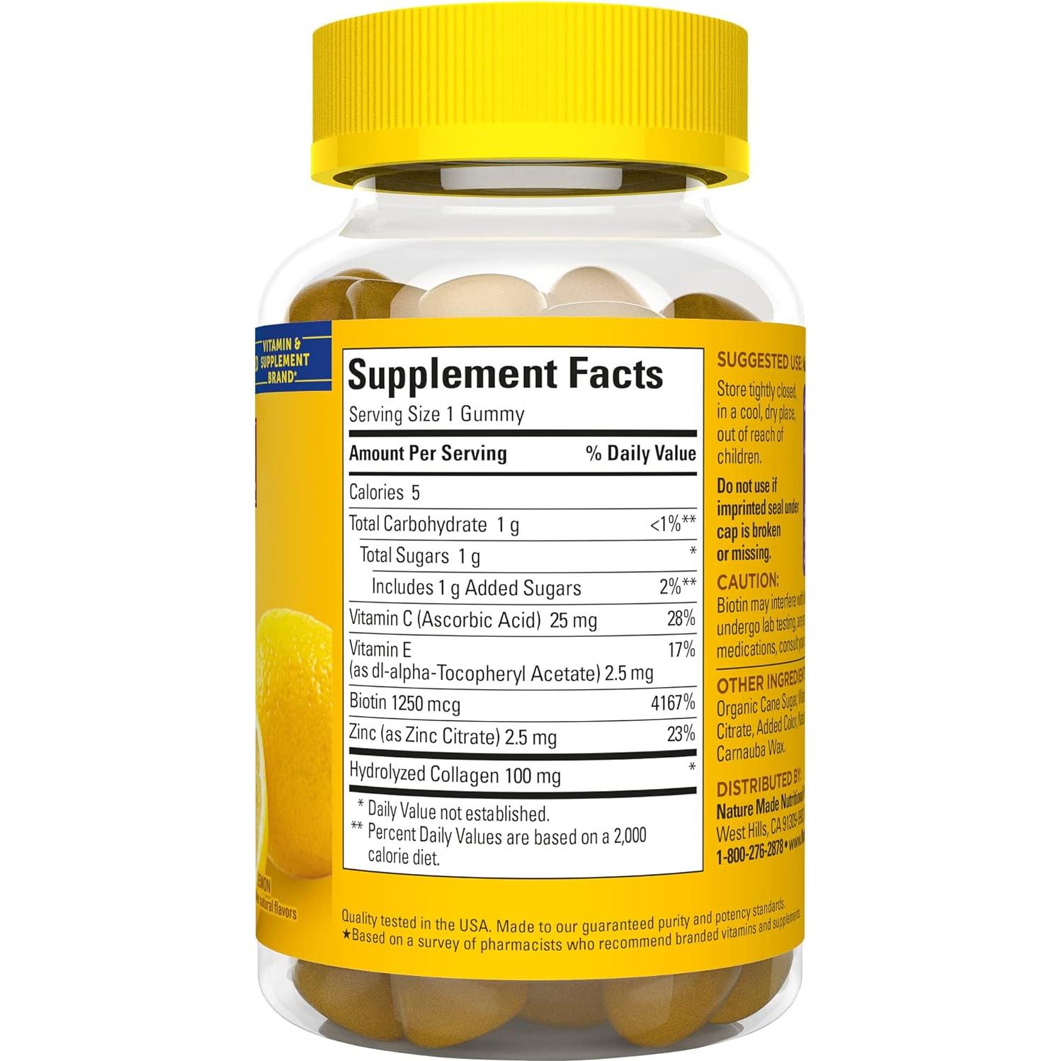 Gomitas de Colágeno Nature Made con Vitamina C y Zinc, 60 Unidades