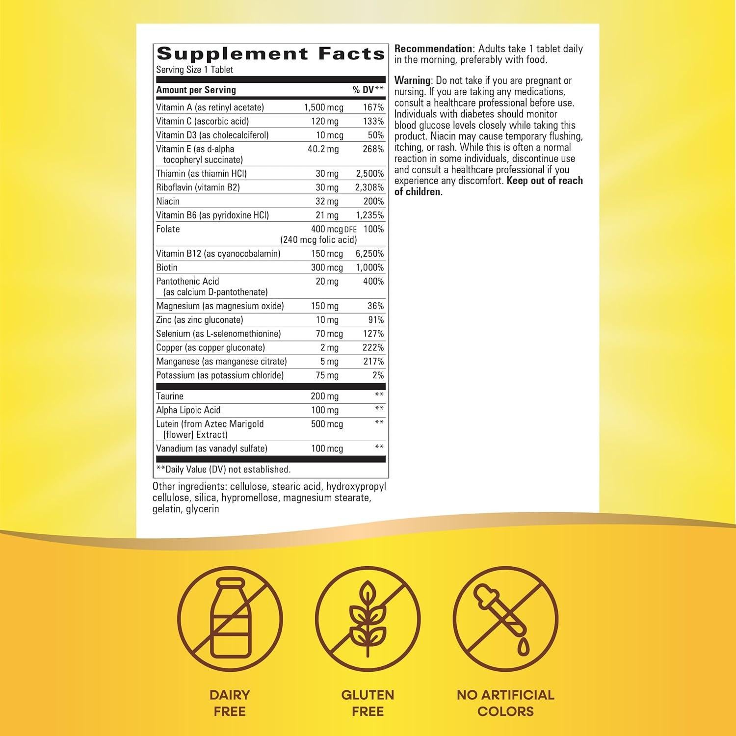Multivitamina Diabética Alpha Betic Nature's Way 30 Tabletas
