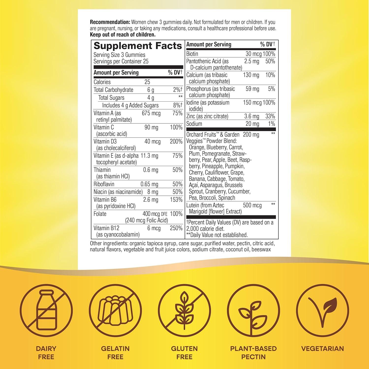 Multivitamina Gummy Premium Nature's Way para Mujeres 50+ 75 Gomas