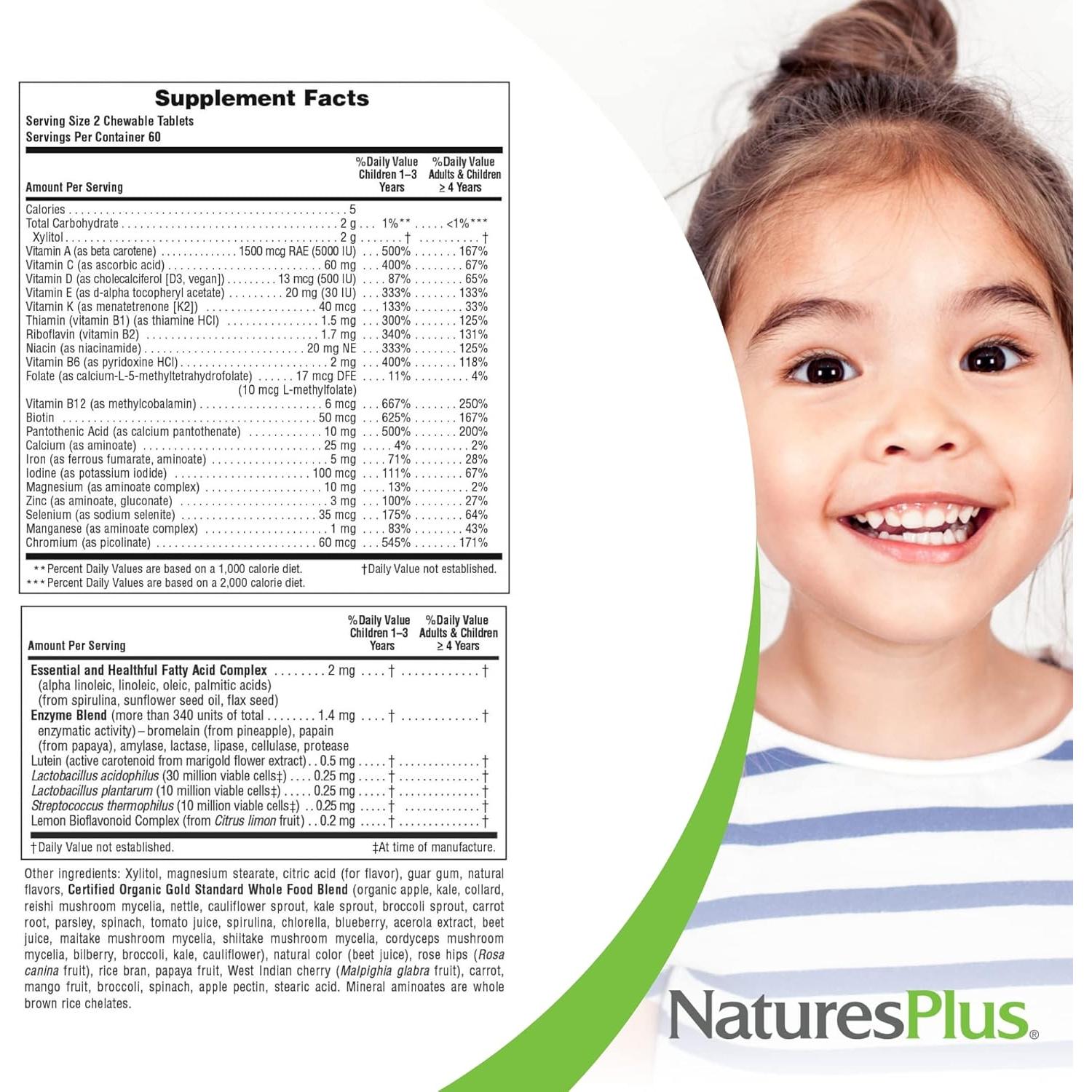 Multivitamina Masticable para Niños Nature's Plus - 240 Tabletas
