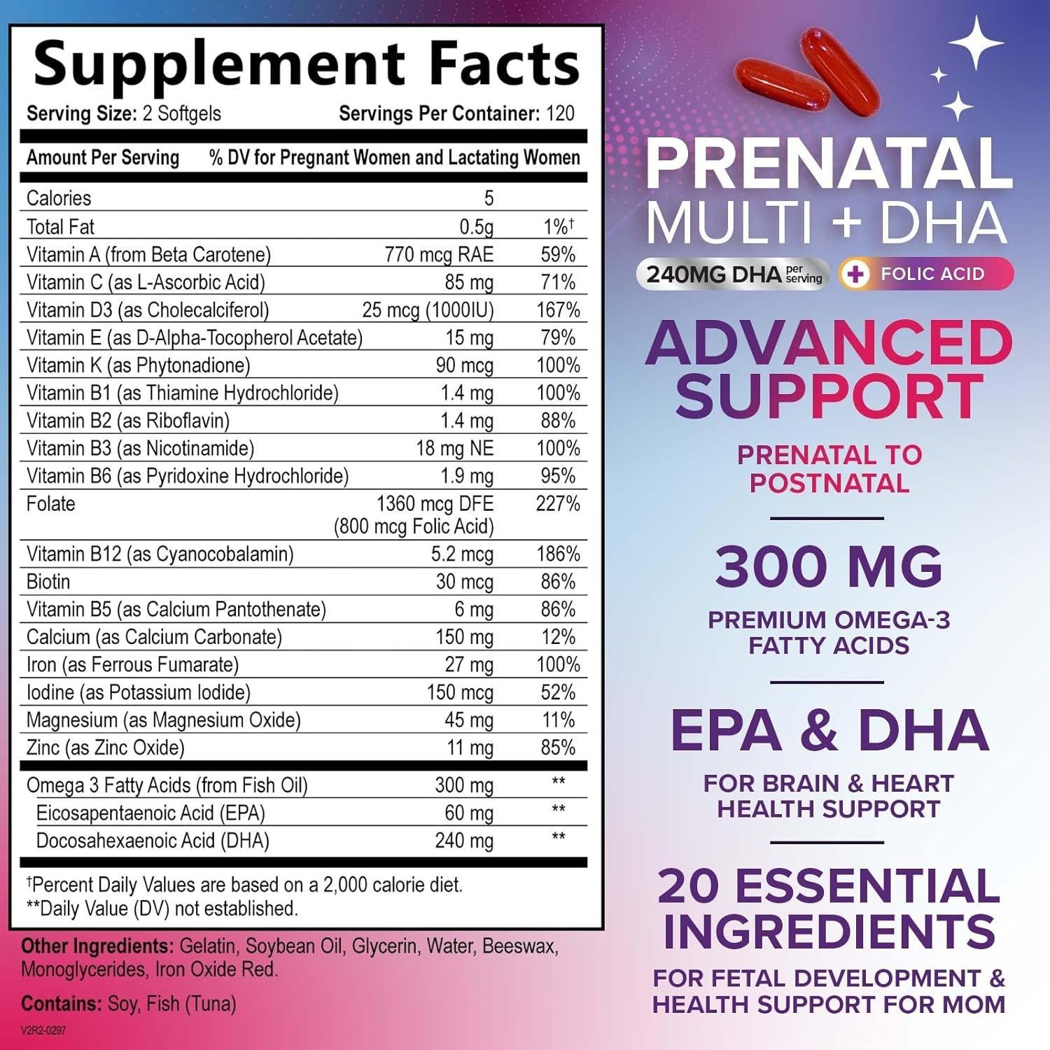 Vitaminas Prenatales Nature's Nutrition 240 Gelatinas Blandas