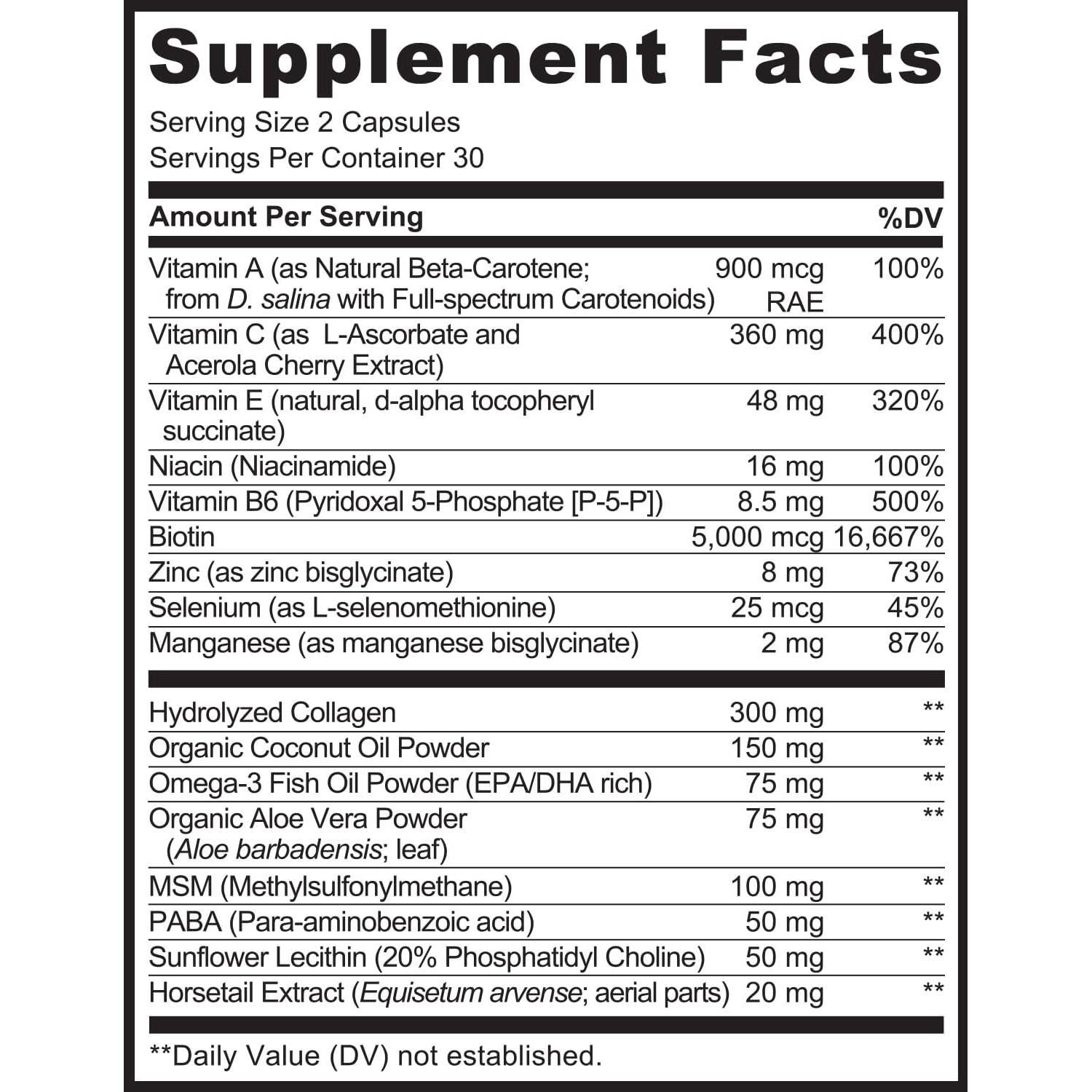 NATURELO Multivitamina para Cabello, Piel y Uñas - 60 Cápsulas